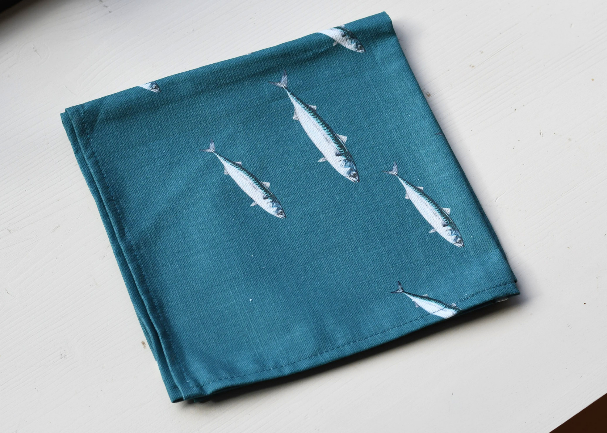 Pack de 4 serviettes de table : Le banc de maquereaux