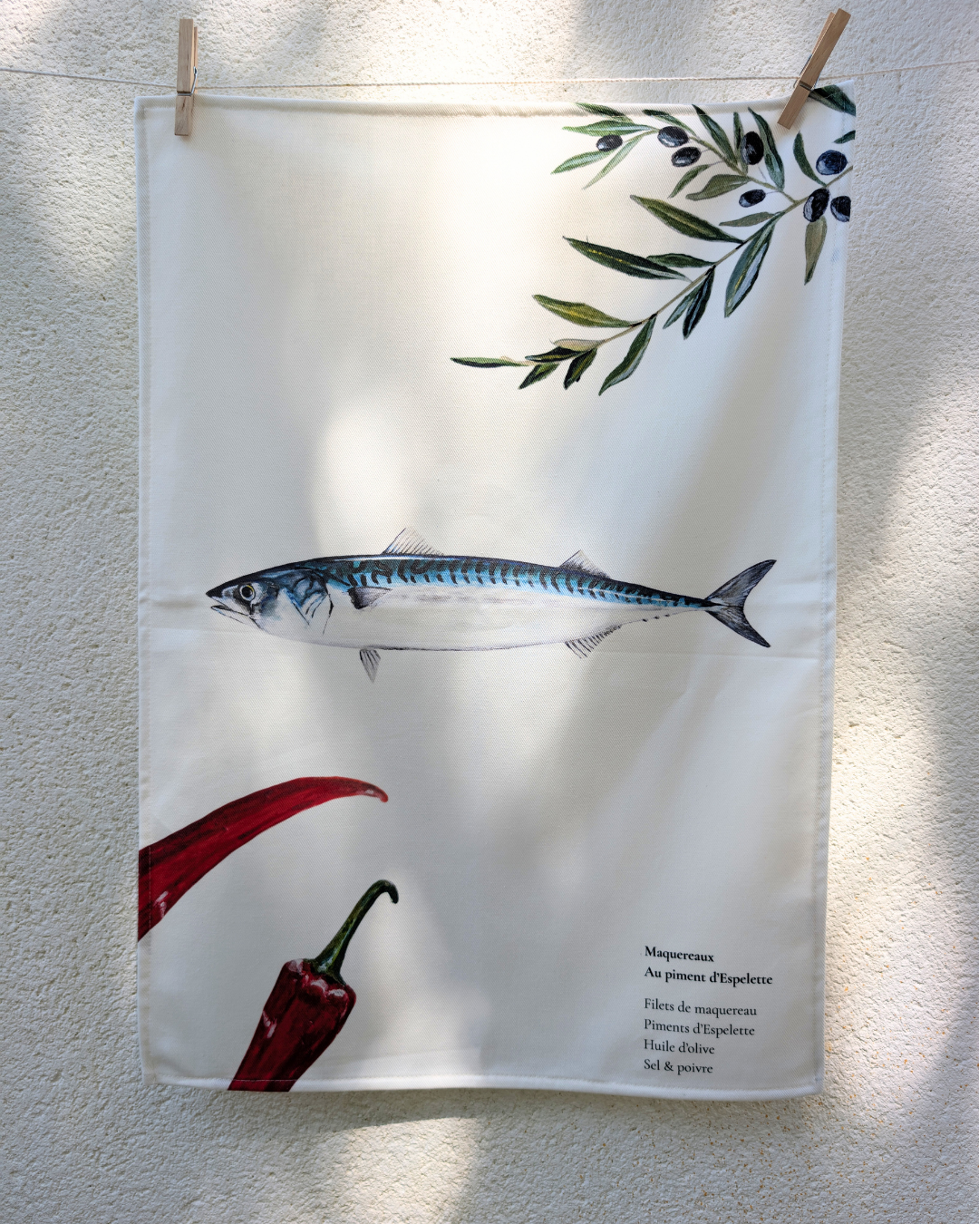 Lot de 3 Torchons 100% coton : Les Recettes de Poissons