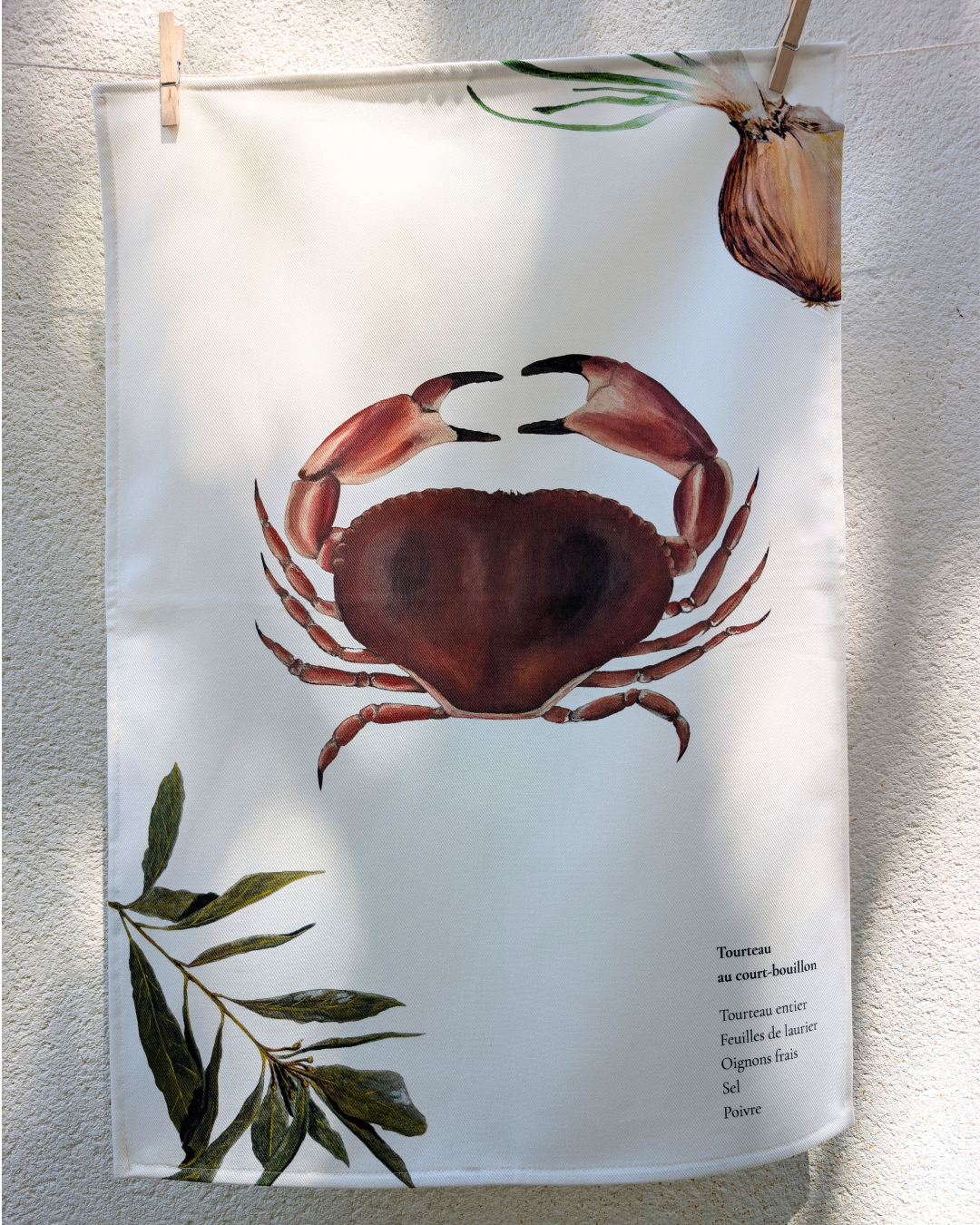 Lot de 3 Torchons 100% coton : Les Recettes de Fruits de Mer