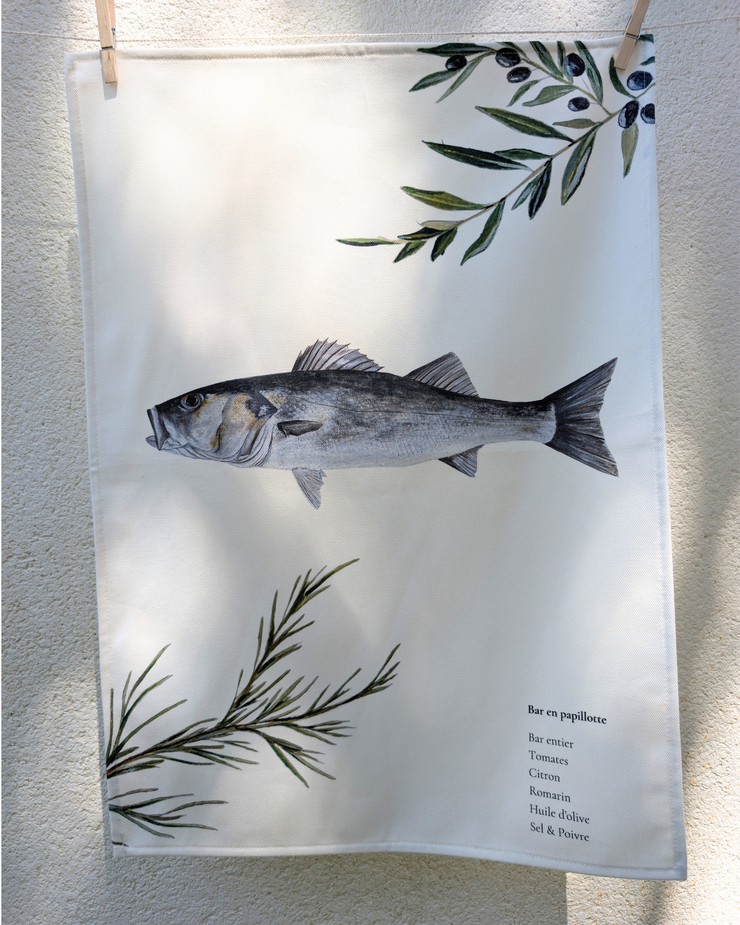 Lot de 3 Torchons 100% coton : Les Recettes de Poissons