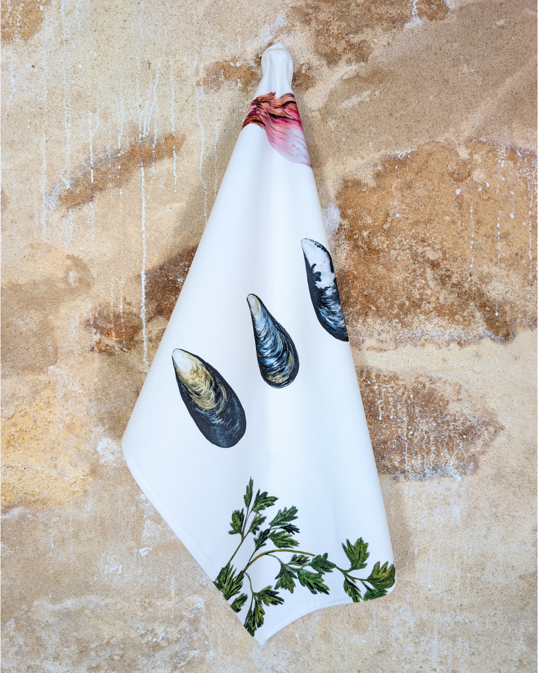 Torchon 100% coton : Les Moules Marinières