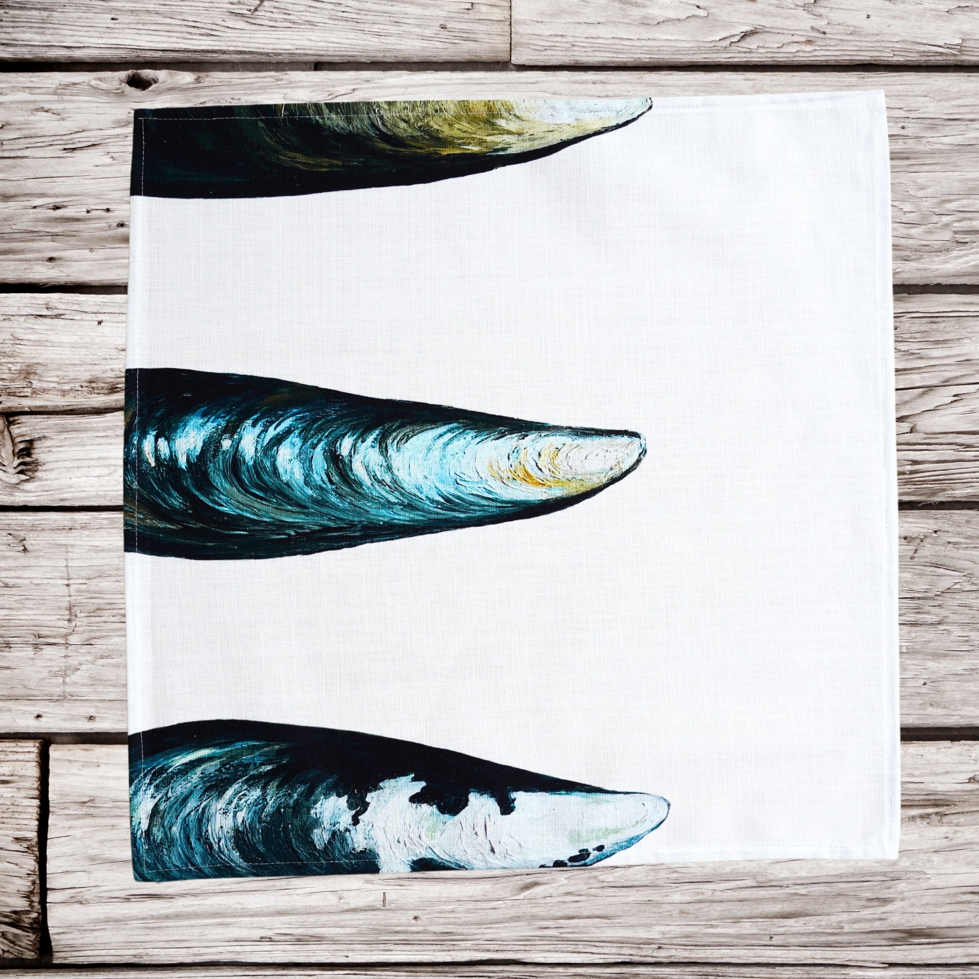 Pack de 4 serviettes de table : La Marée Nacrée