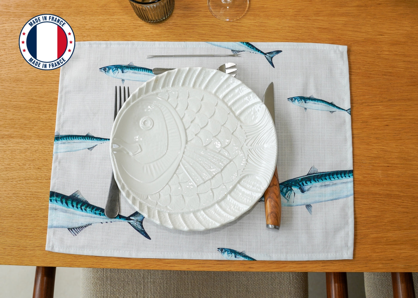 Set de table en coton enduit : Maquereau