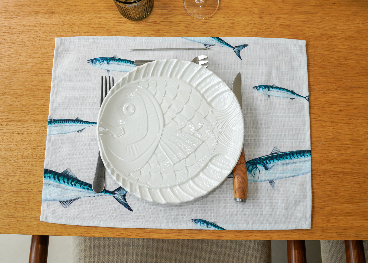 Set de table en coton enduit : Maquereau