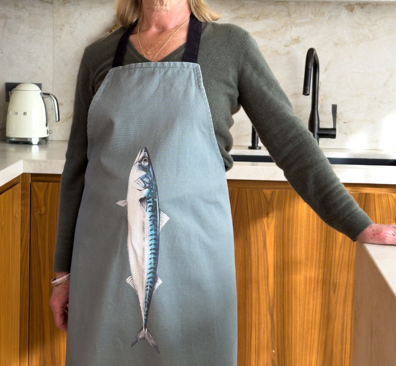 Tablier Bleu Celadon 100% coton : Le Maquereau