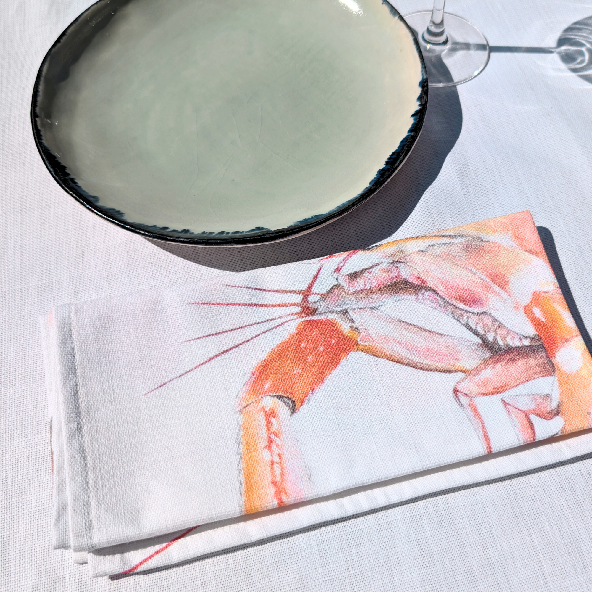 Serviette de table en coton : Langoustine