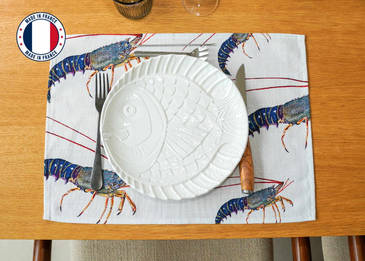 Set de table en coton enduit : Langouste
