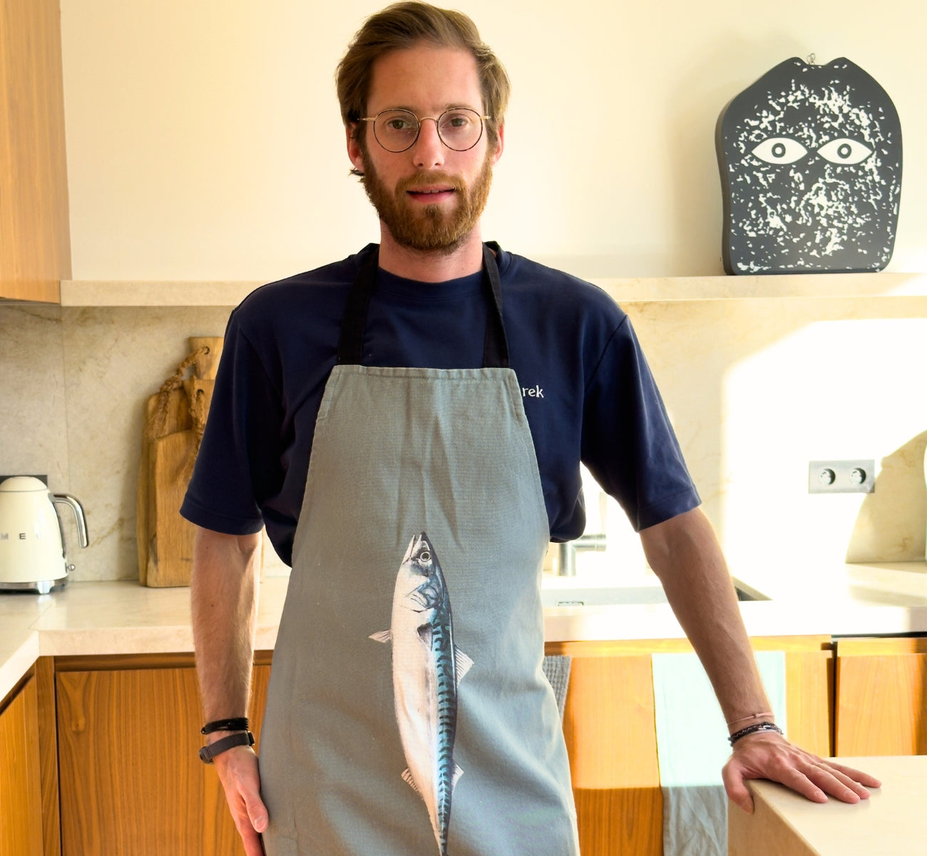 Tablier Bleu Celadon 100% coton : Le Maquereau