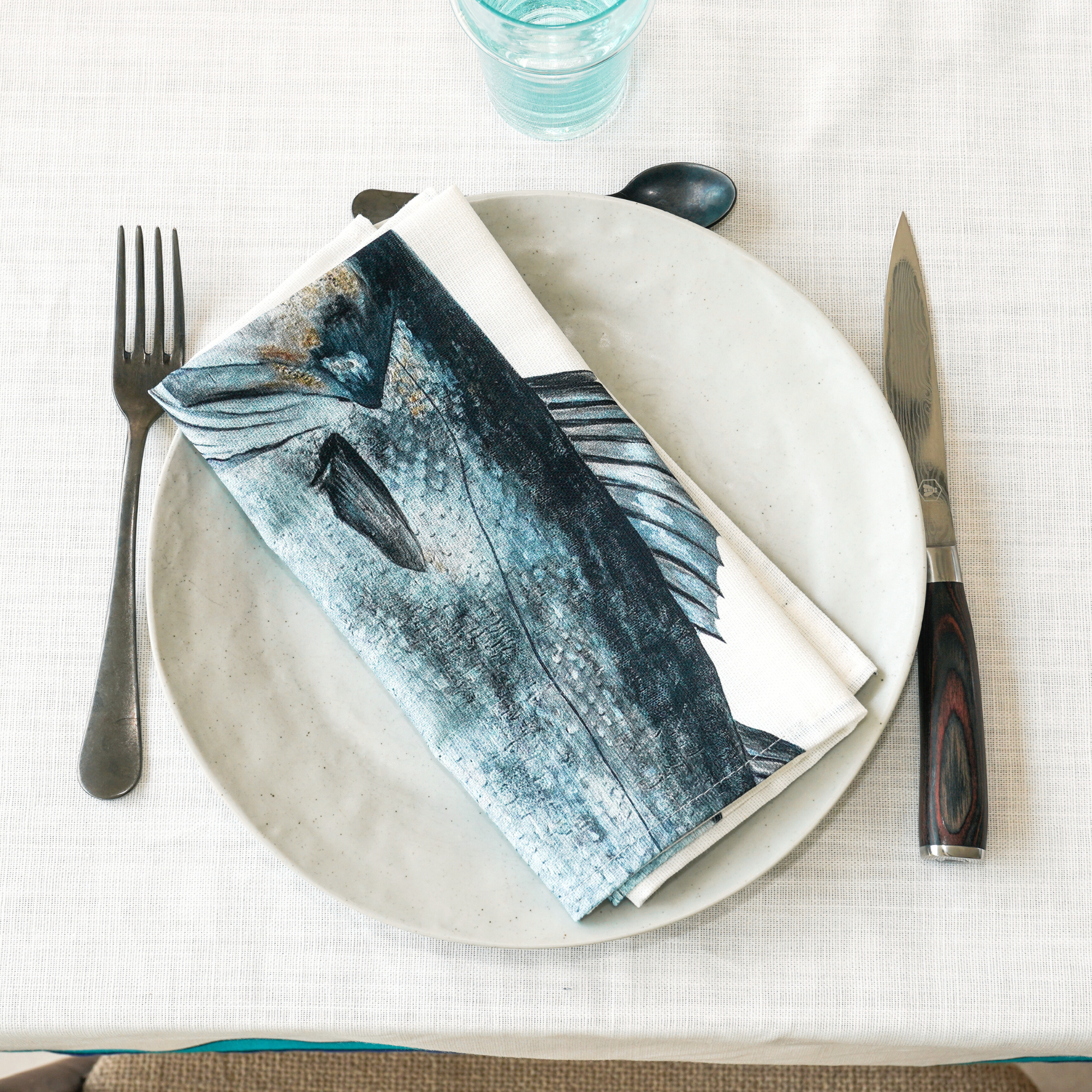 Pack de 6 serviettes de table : La Marée Bleue