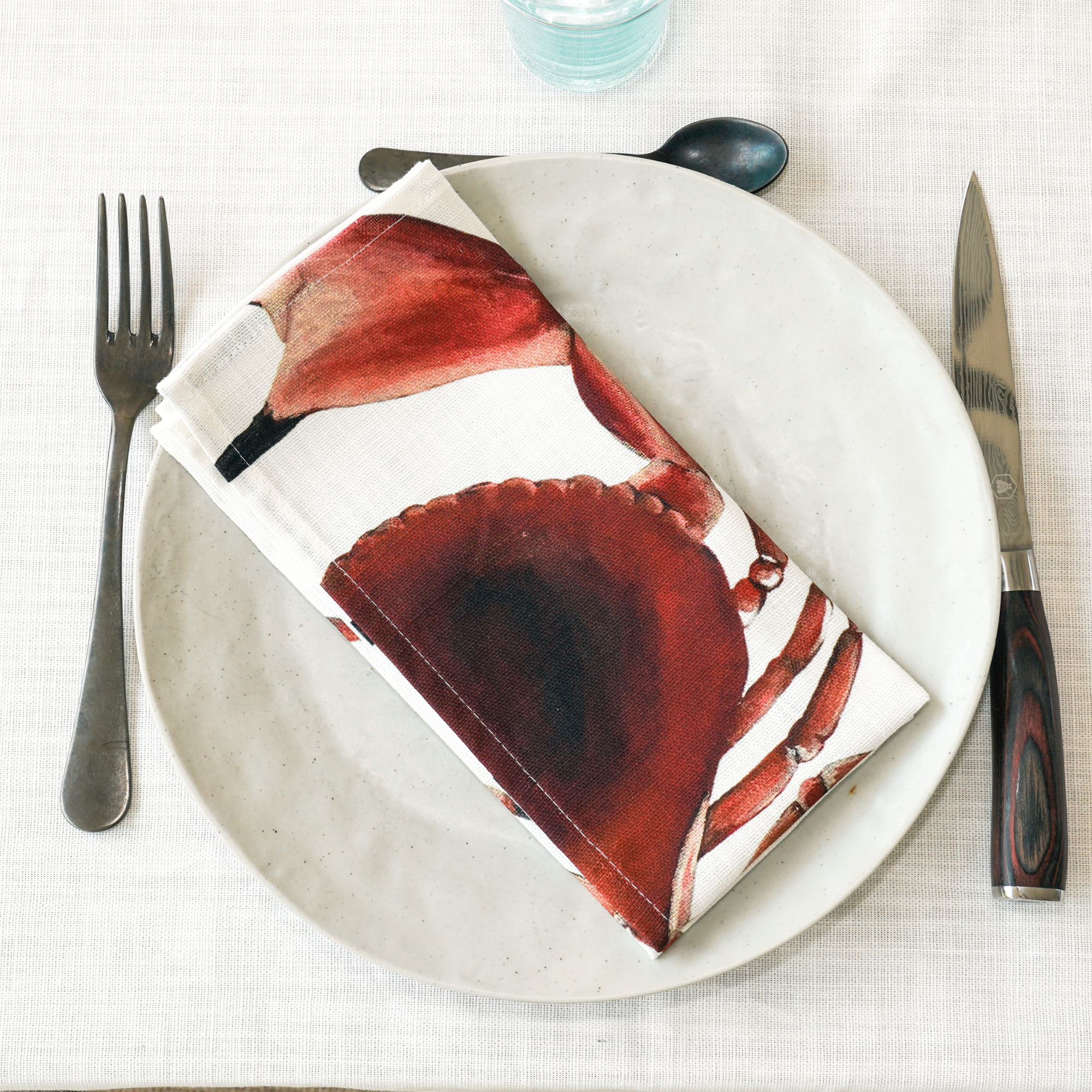 Pack de 4 serviettes de table : La Marée Rouge