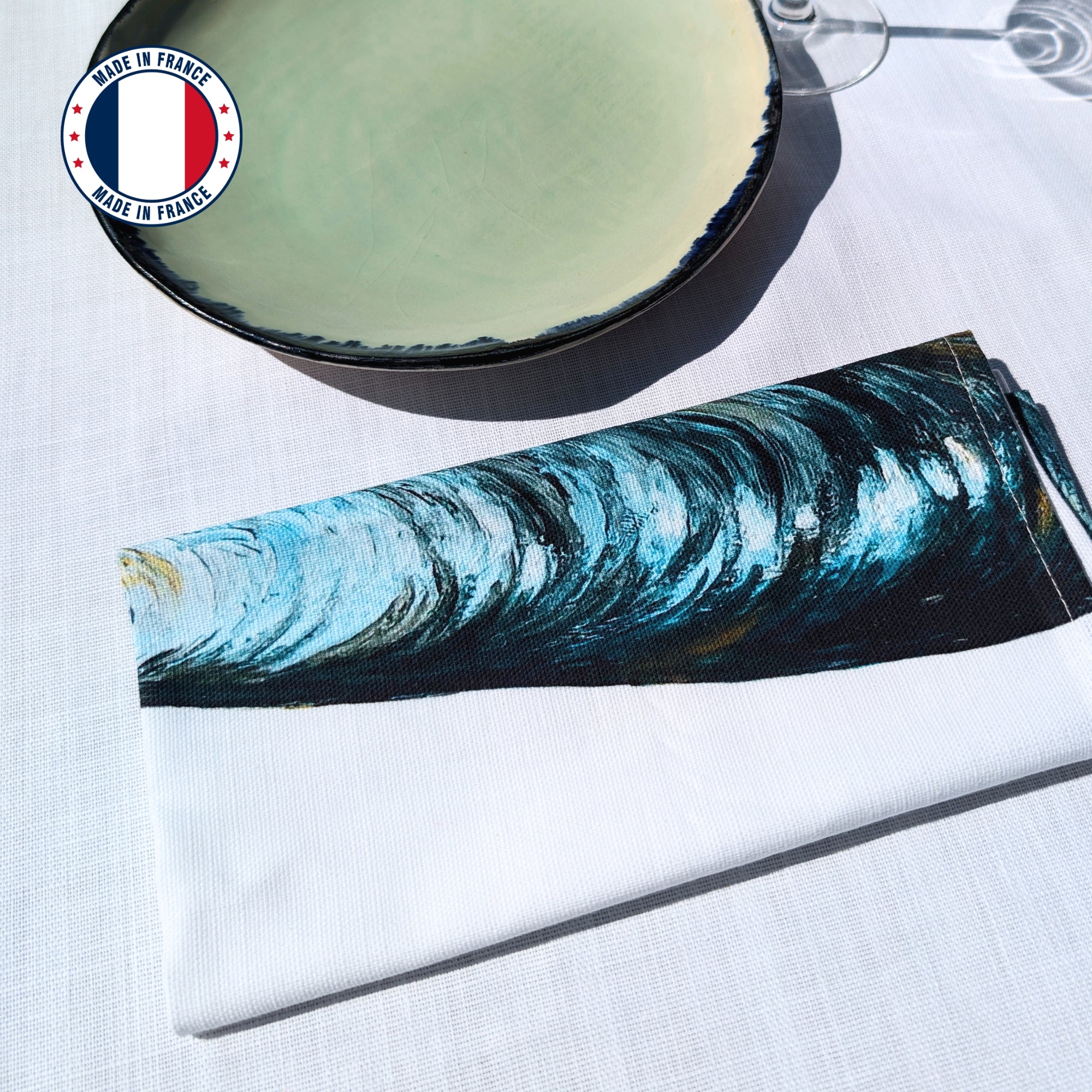 Pack de 4 serviettes de table : La Marée Nacrée
