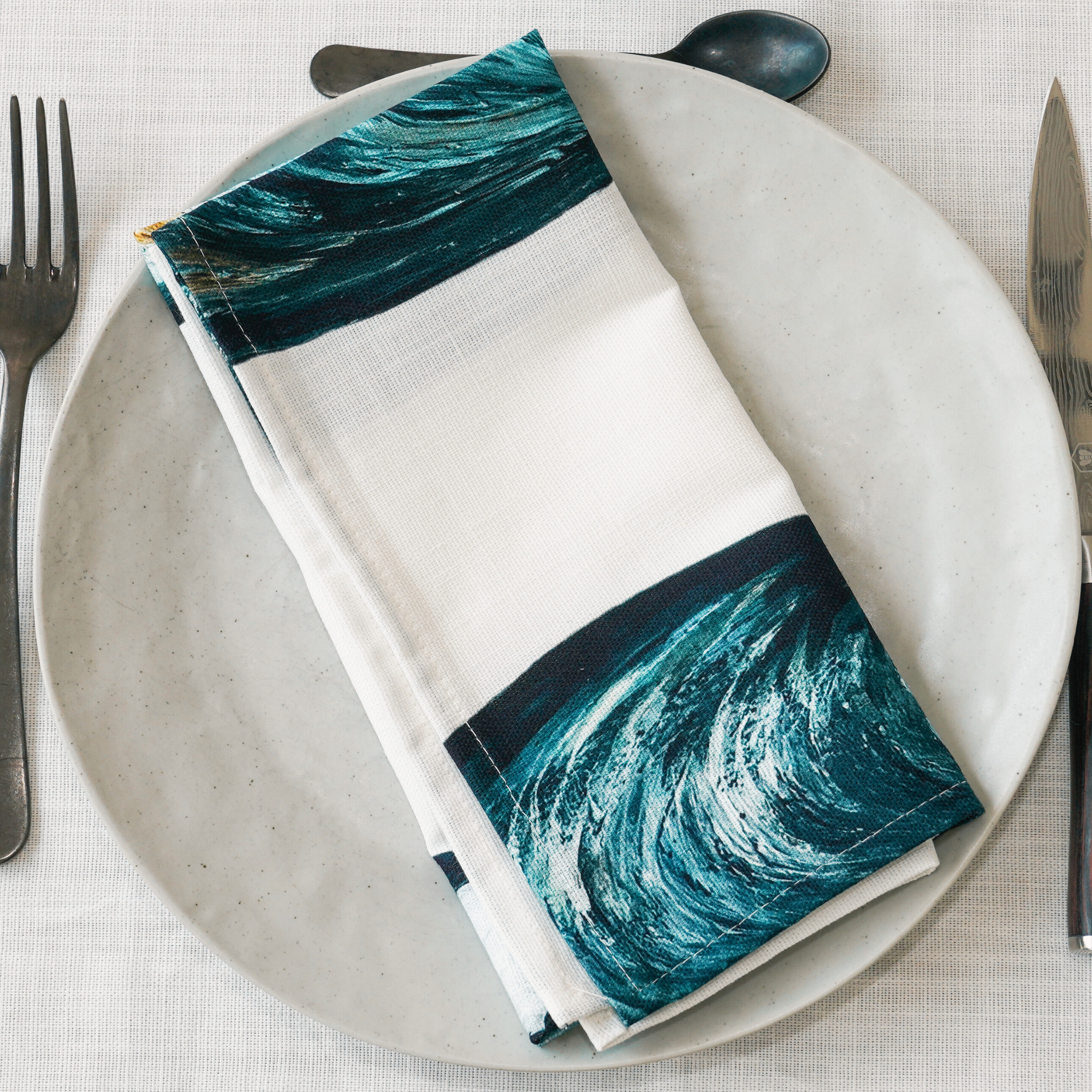 Pack de 4 serviettes de table : La Marée Nacrée