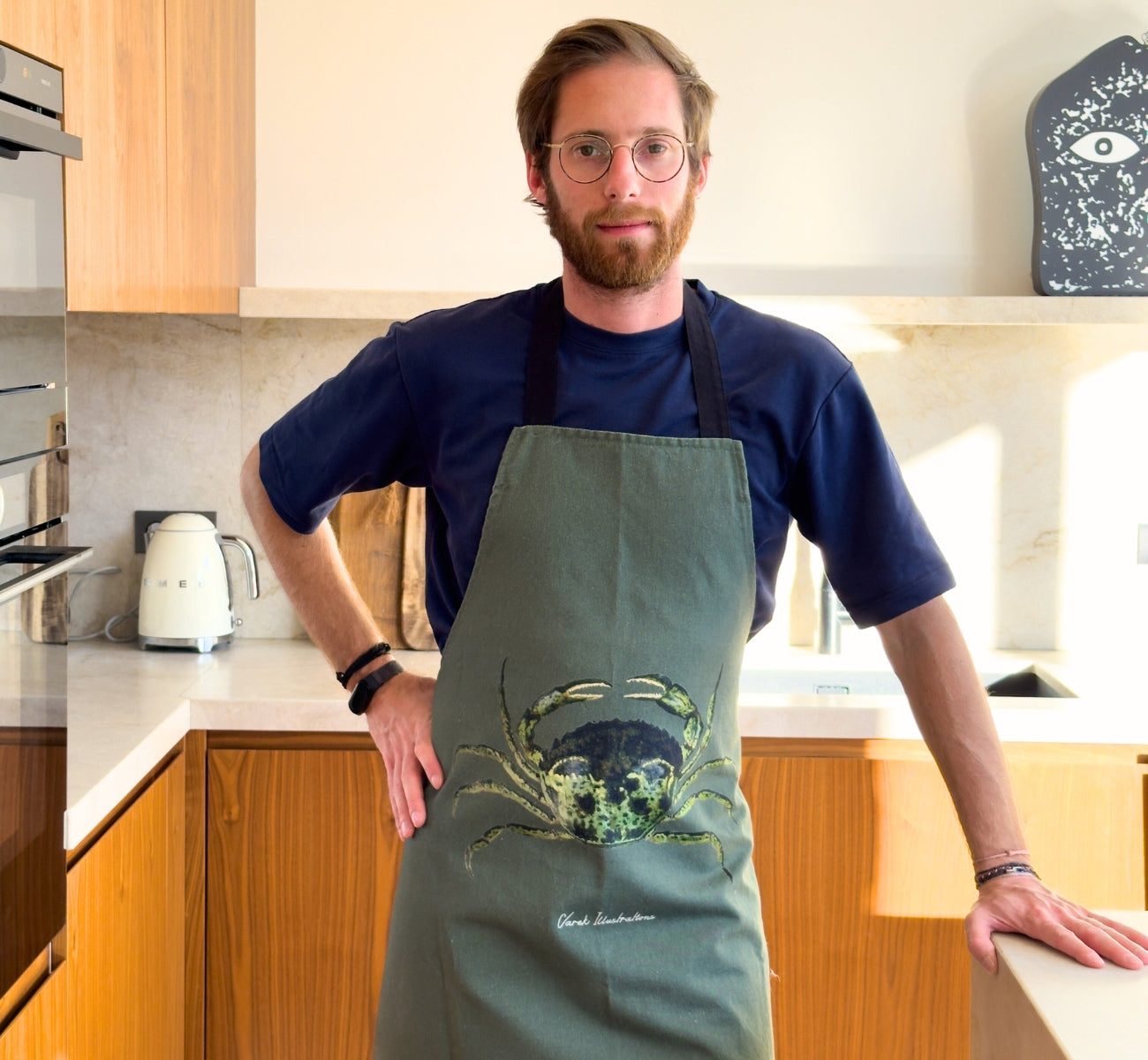 Tablier Vert Fougère 100% coton : Le Crabe Vert