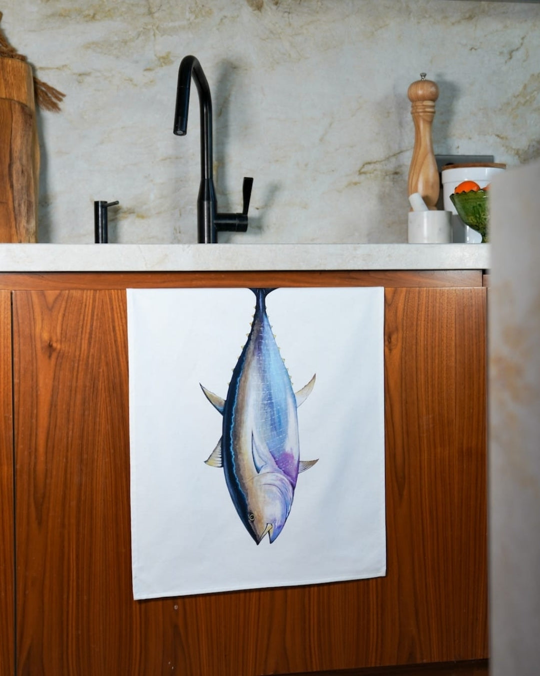 Torchon 100% coton : Le Thon Rouge