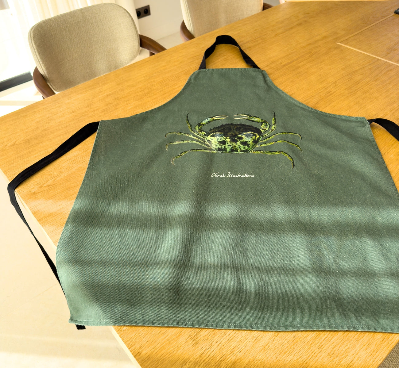 Tablier Vert Fougère 100% coton : Le Crabe Vert