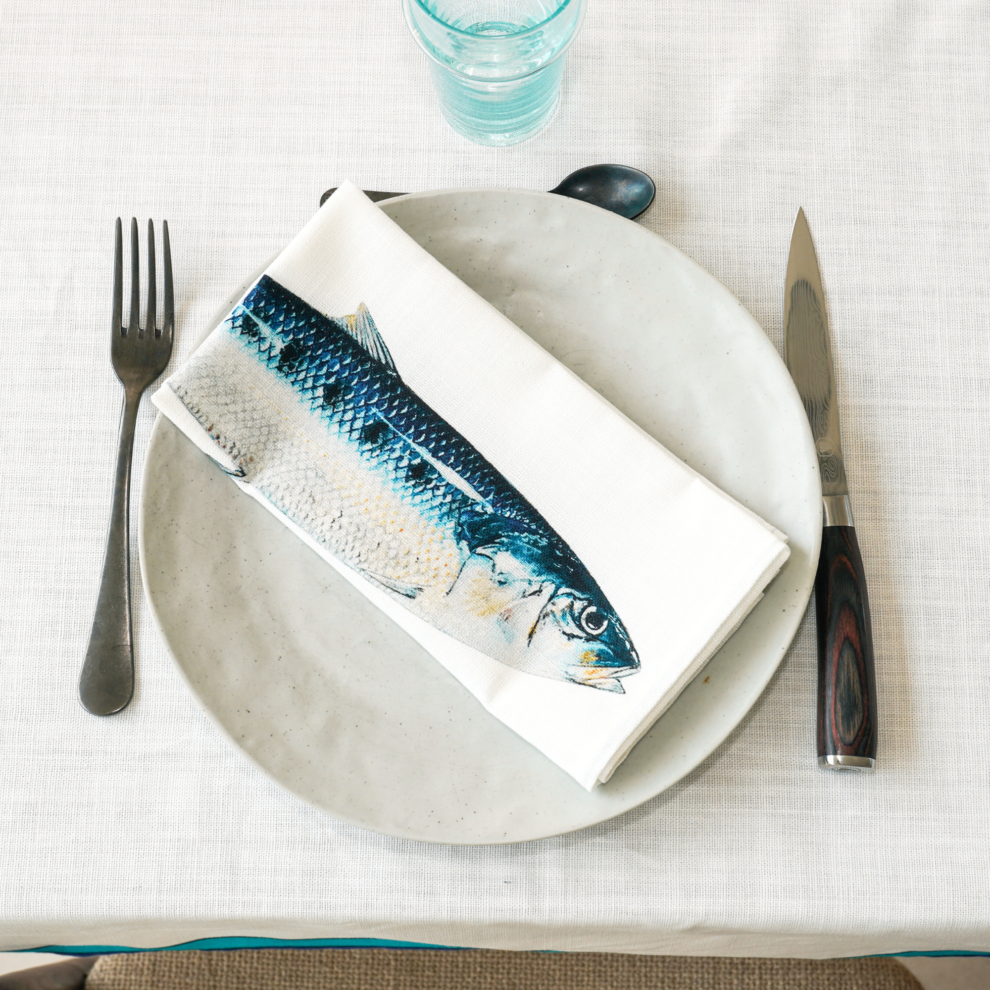 Serviette de table en coton : Sardine