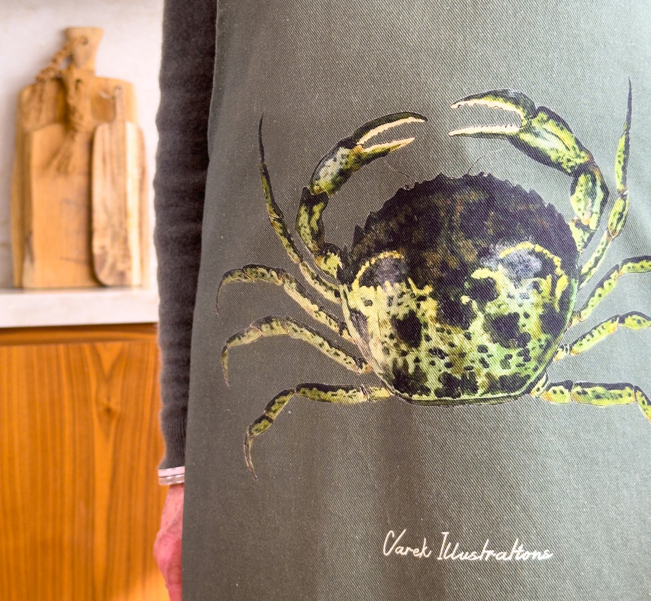 Tablier Vert Fougère 100% coton : Le Crabe Vert