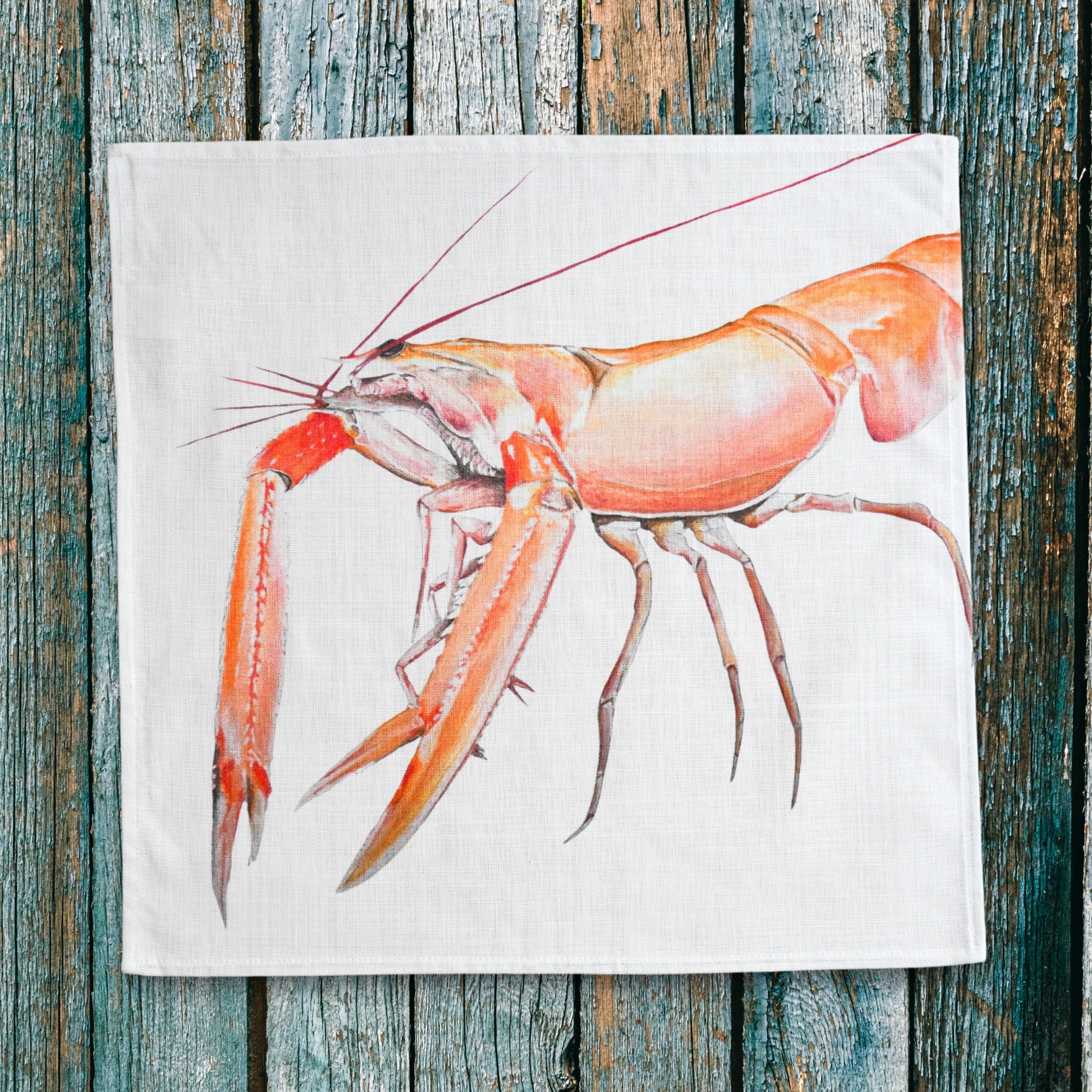 Serviette de table en coton natté 48 x 48 cm : Langoustine
