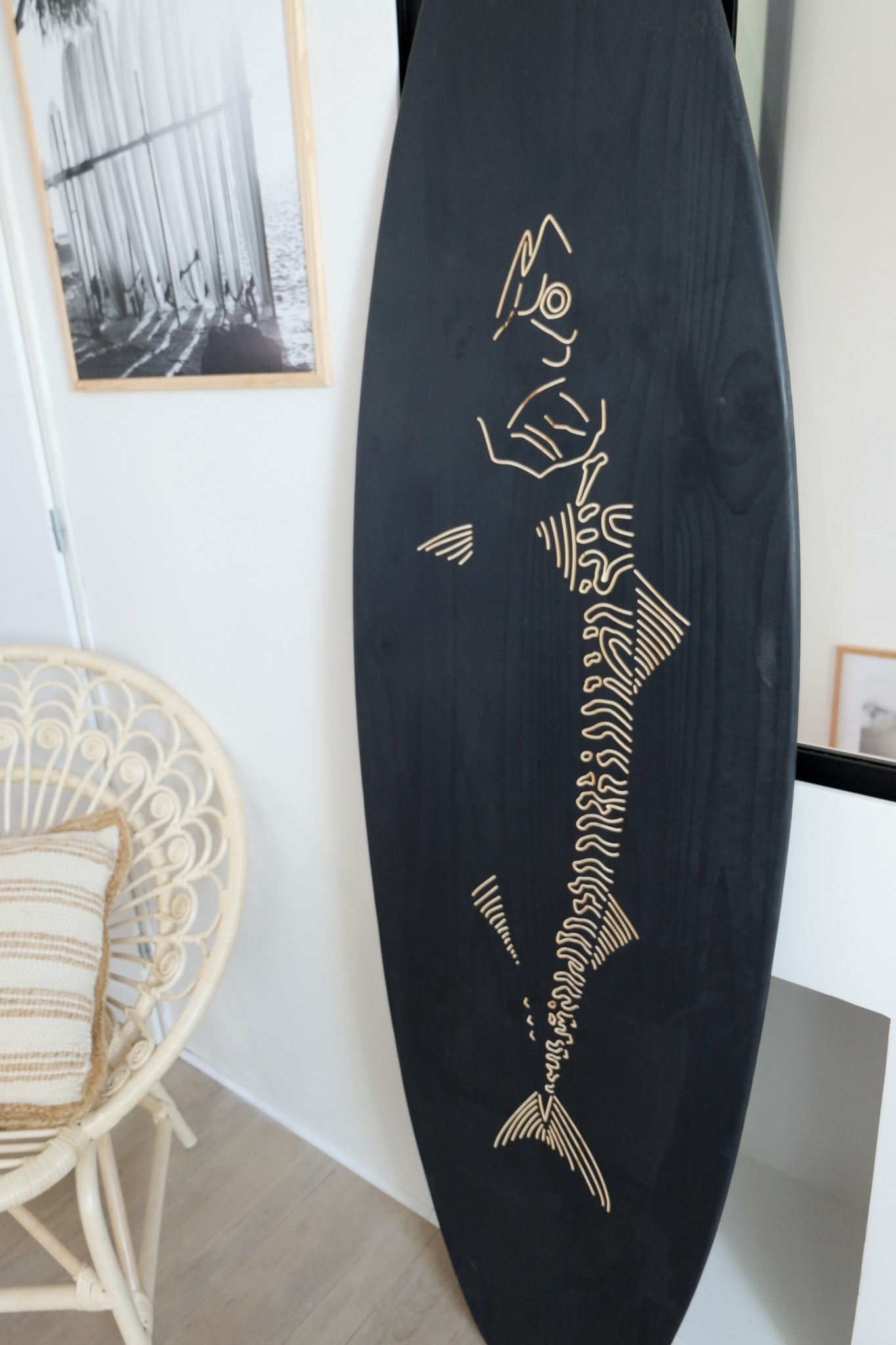 Planche de surf déco en bois : Le Maquereau