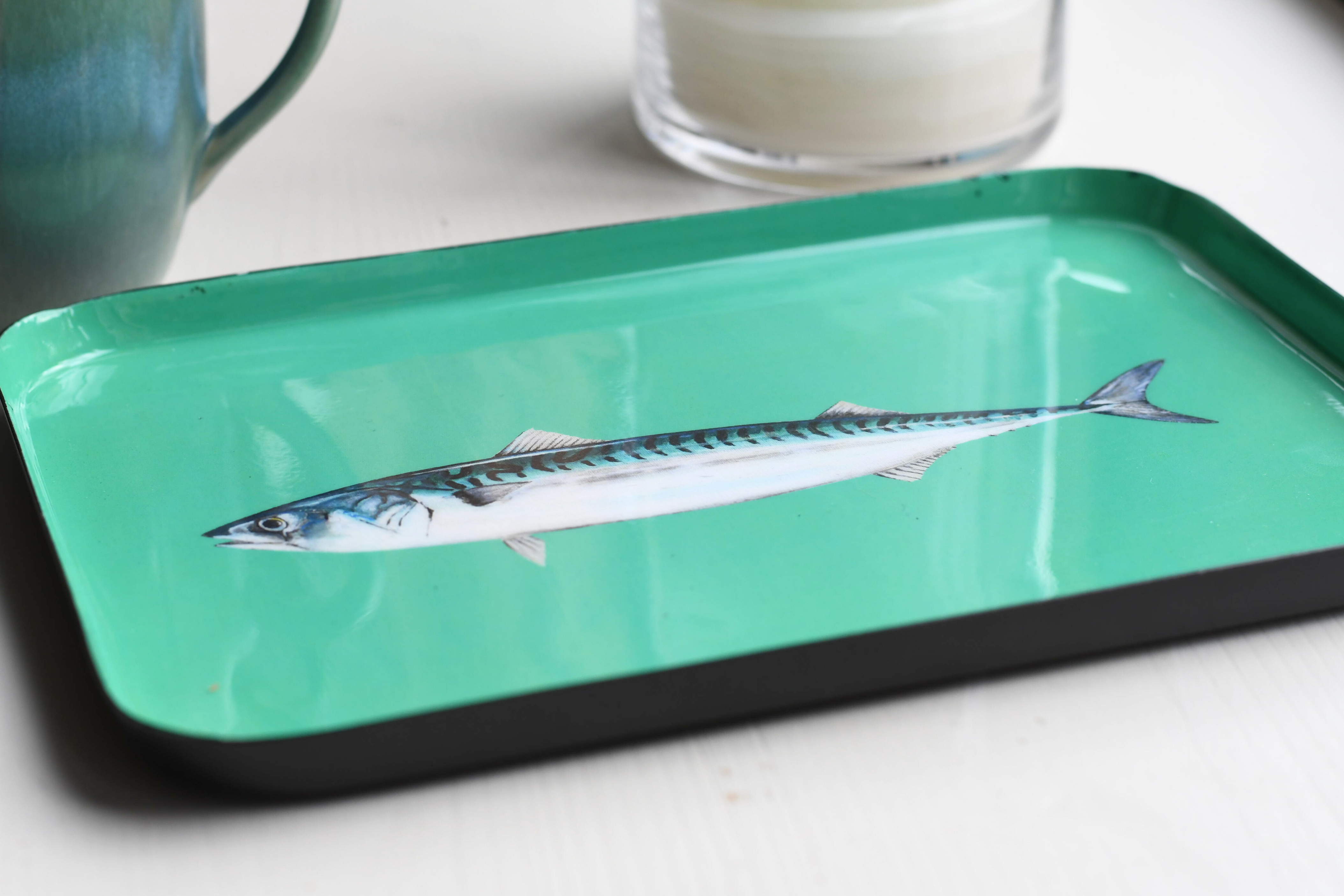 Plateau en aluminium émaillé 25 x 17 cm : Le Maquereau