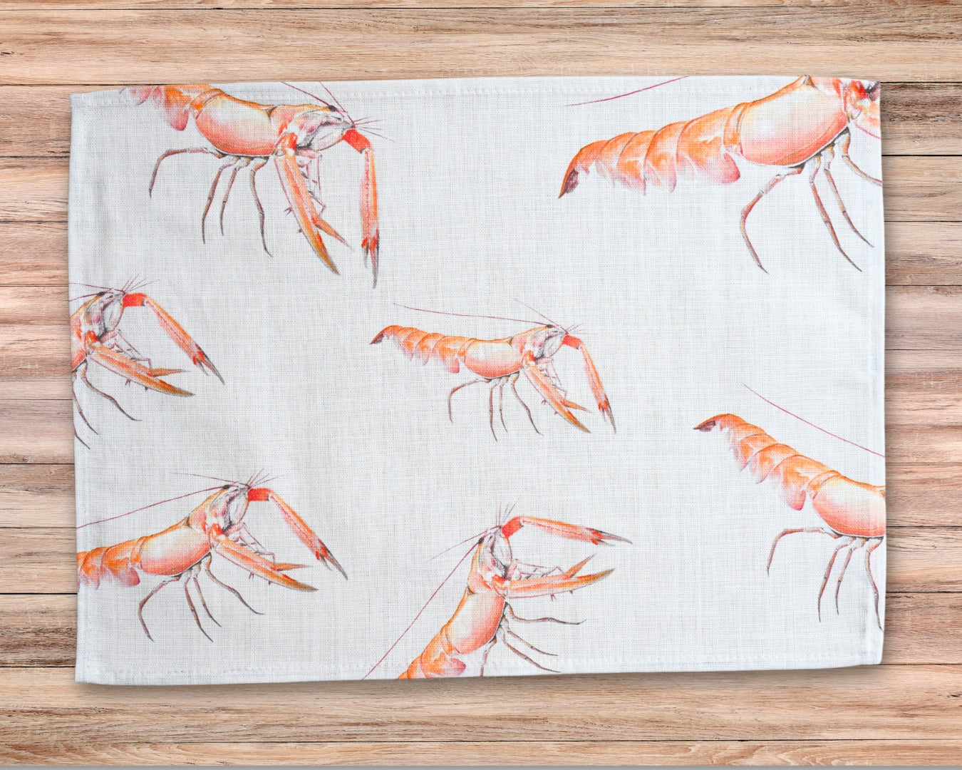 Set de table en coton natté x enduction acrylique : Langoustine