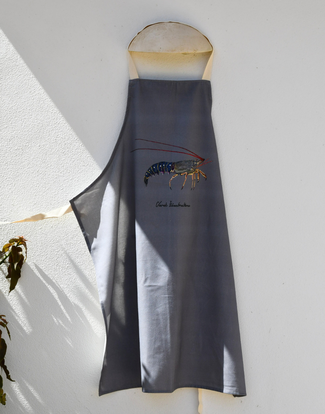 Tablier Taupe 100% coton : La Langouste