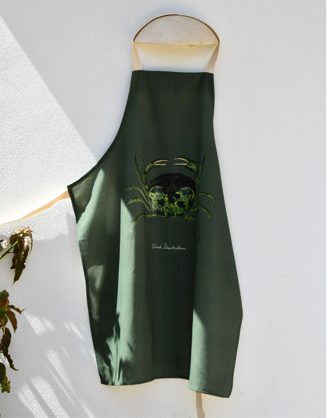 Tablier Vert Fougère 100% coton : Le Crabe Vert