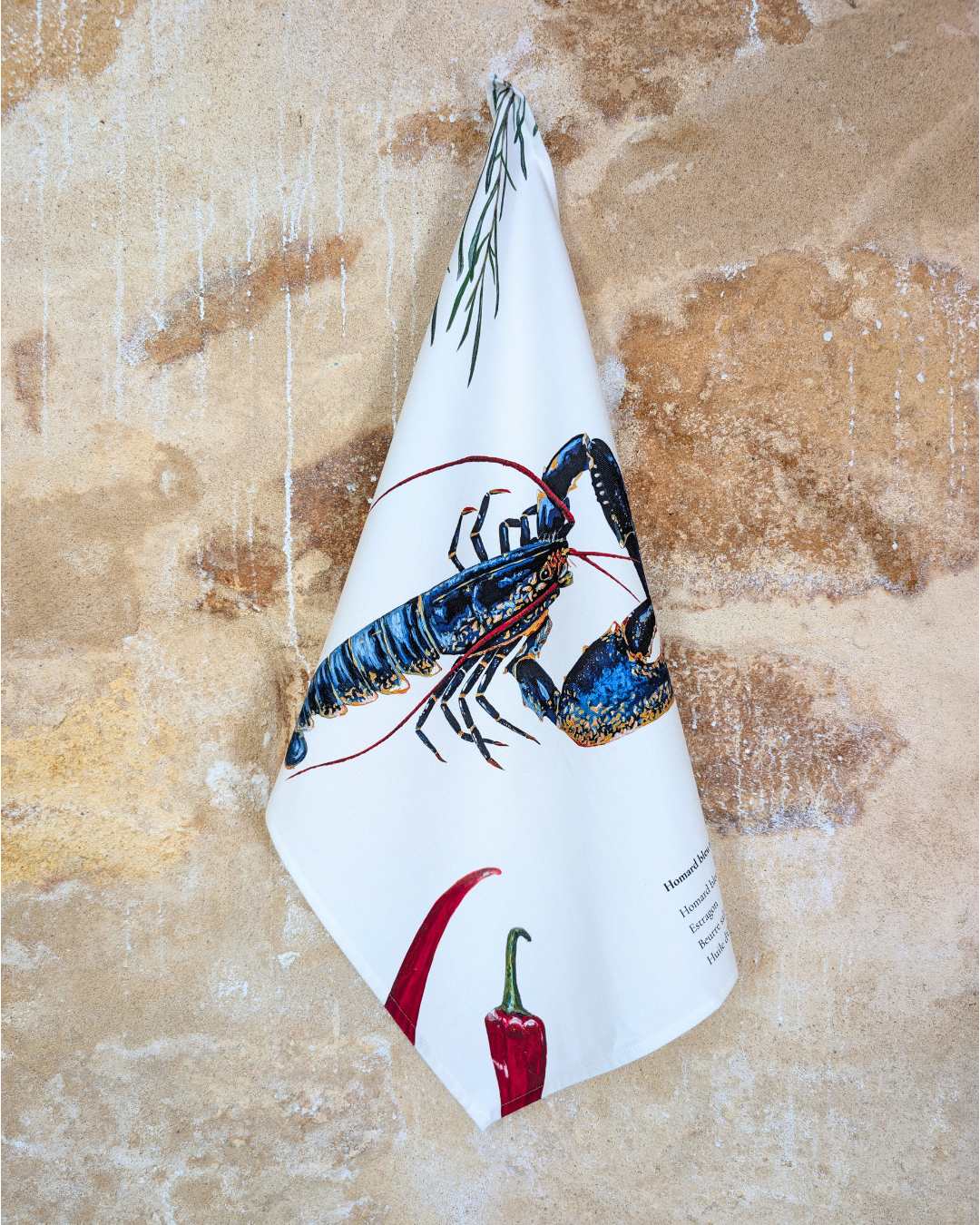 Torchon 100% coton : Le Homard au beurre d'estragon