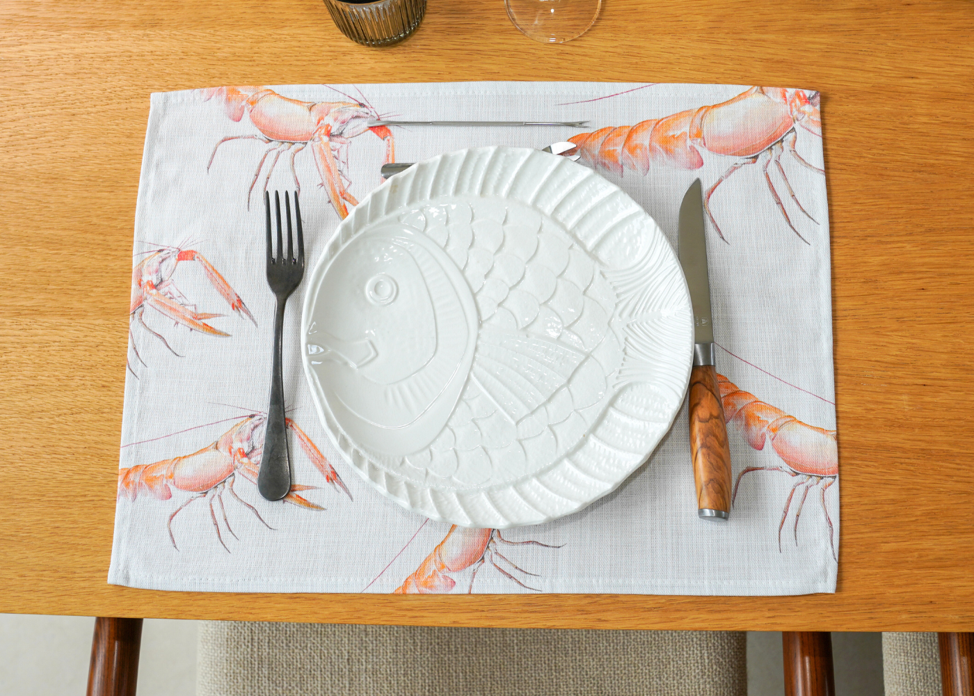 Set de table en coton enduit : Langoustine