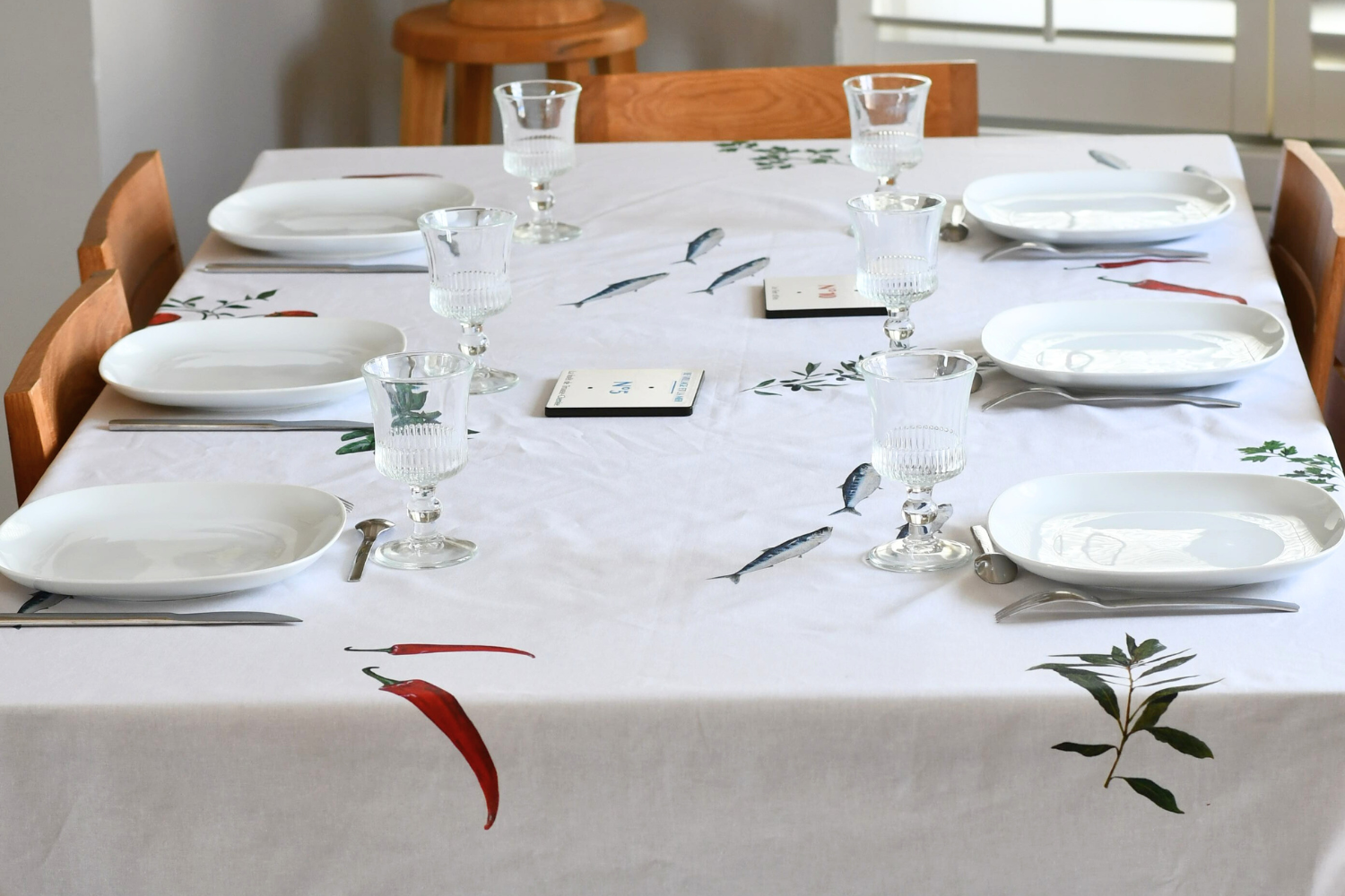 Nappe enduite en coton rectangulaire 250 x 160 cm