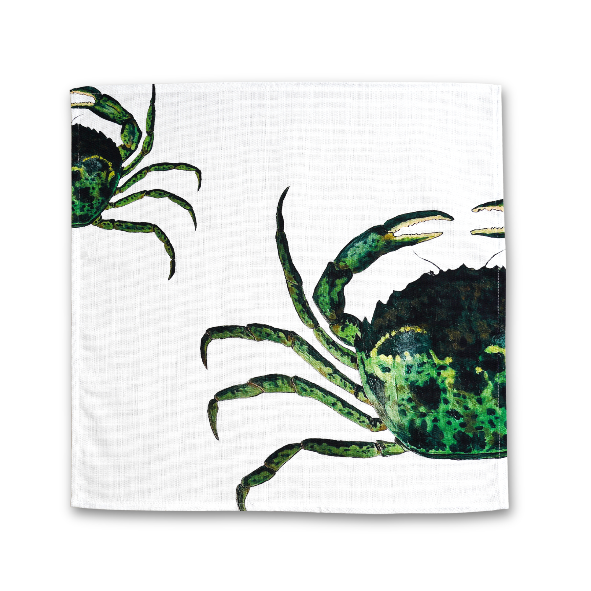 Serviette de table en coton : Crabe Vert
