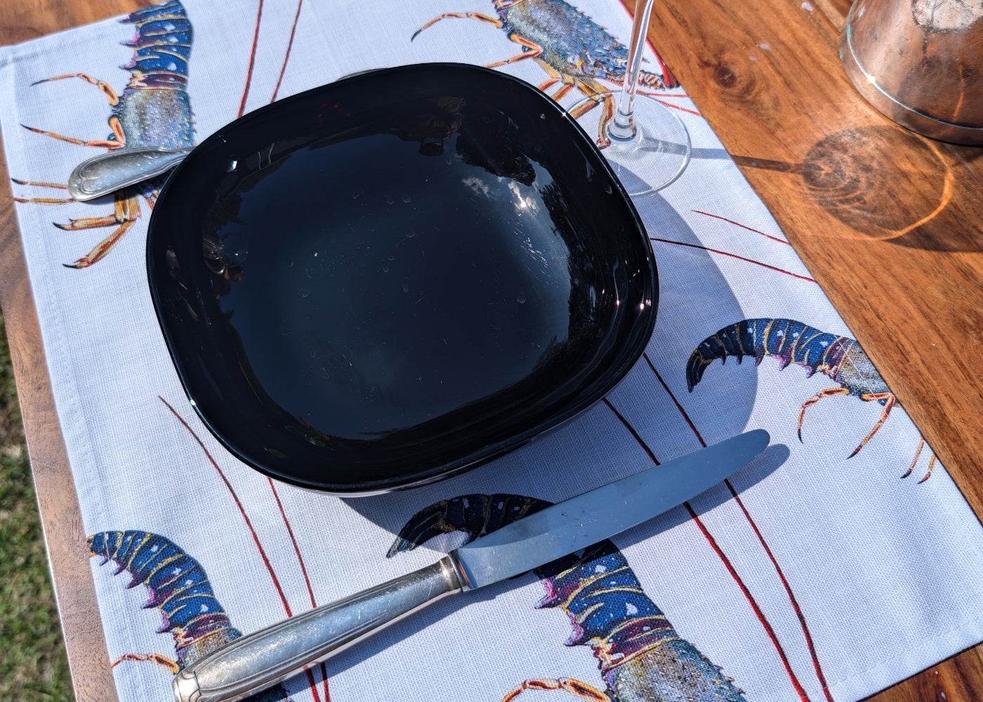 Set de table en coton natté x enduction acrylique : Langouste