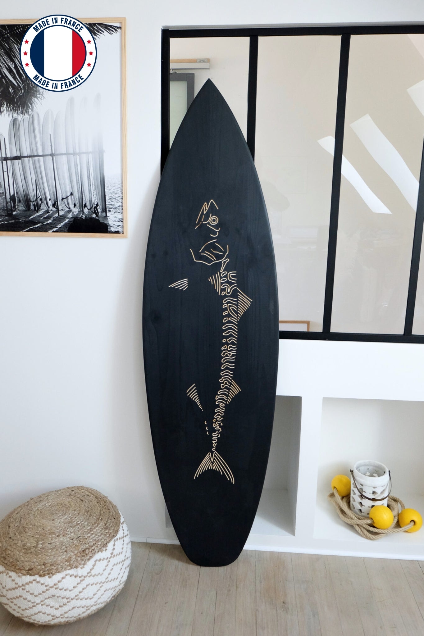 Planche de surf déco en bois : Le Maquereau