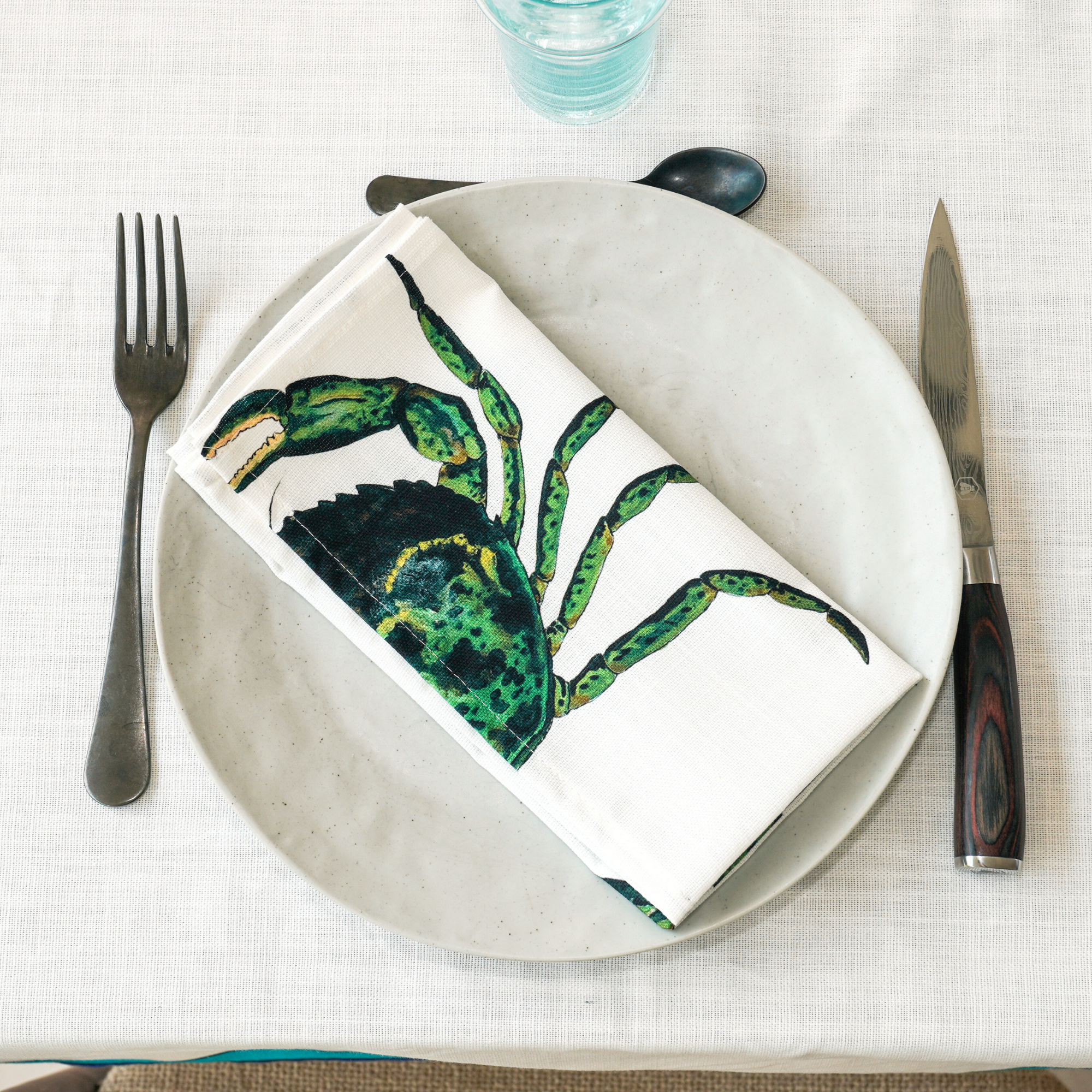 Pack de 6 serviettes de table : La Marée Bleue