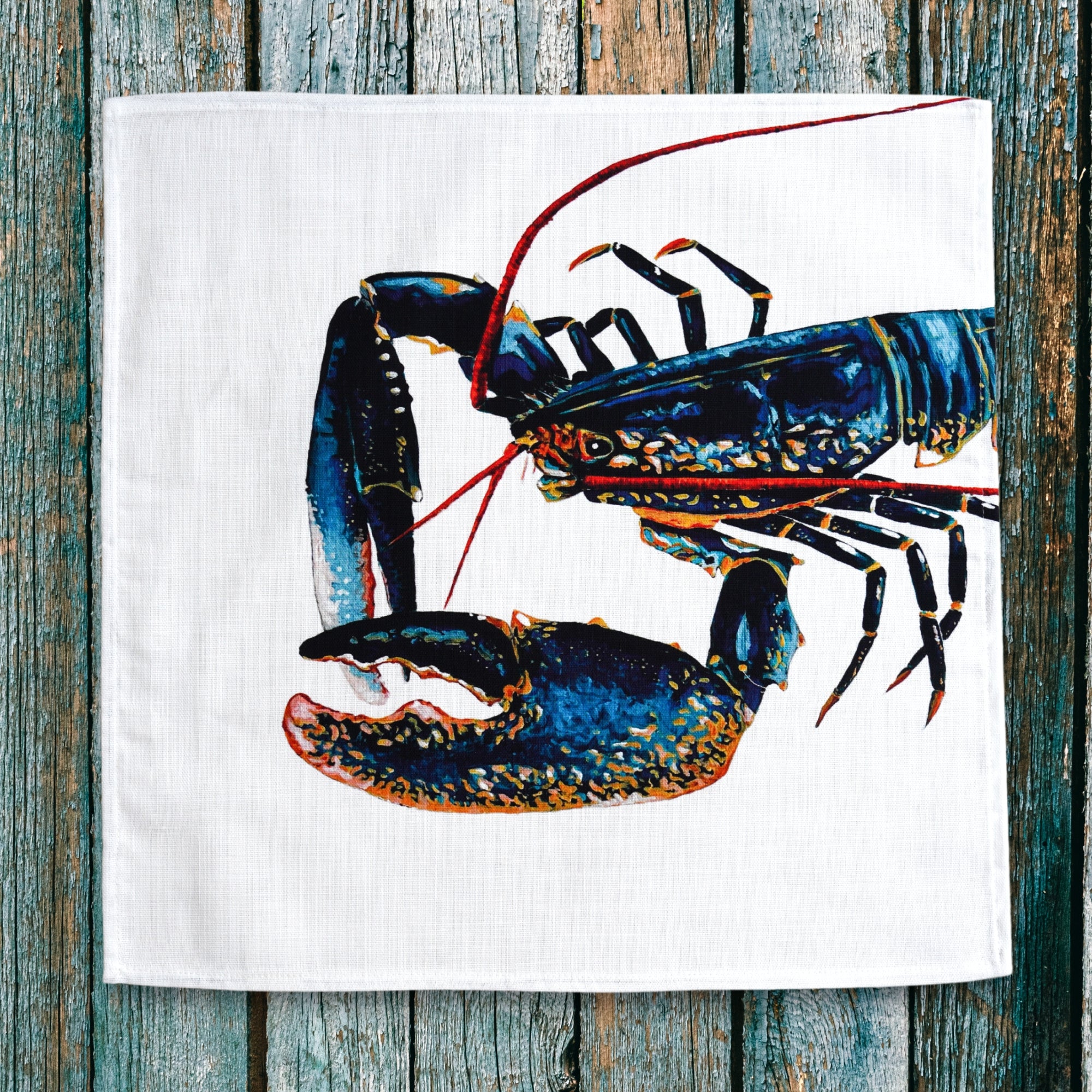 Serviette de table en coton natté 48 x 48 cm : Homard