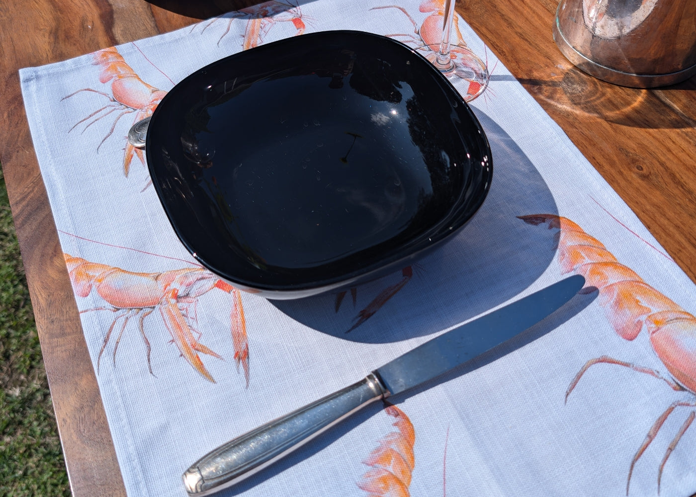 Set de table en coton natté x enduction acrylique : Langoustine