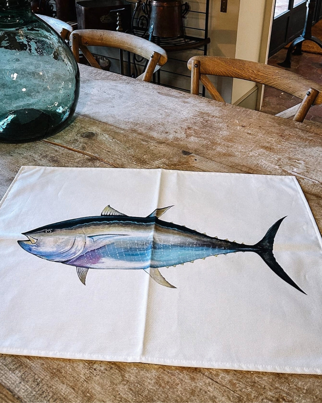 Torchon 100% coton : Le Thon Rouge