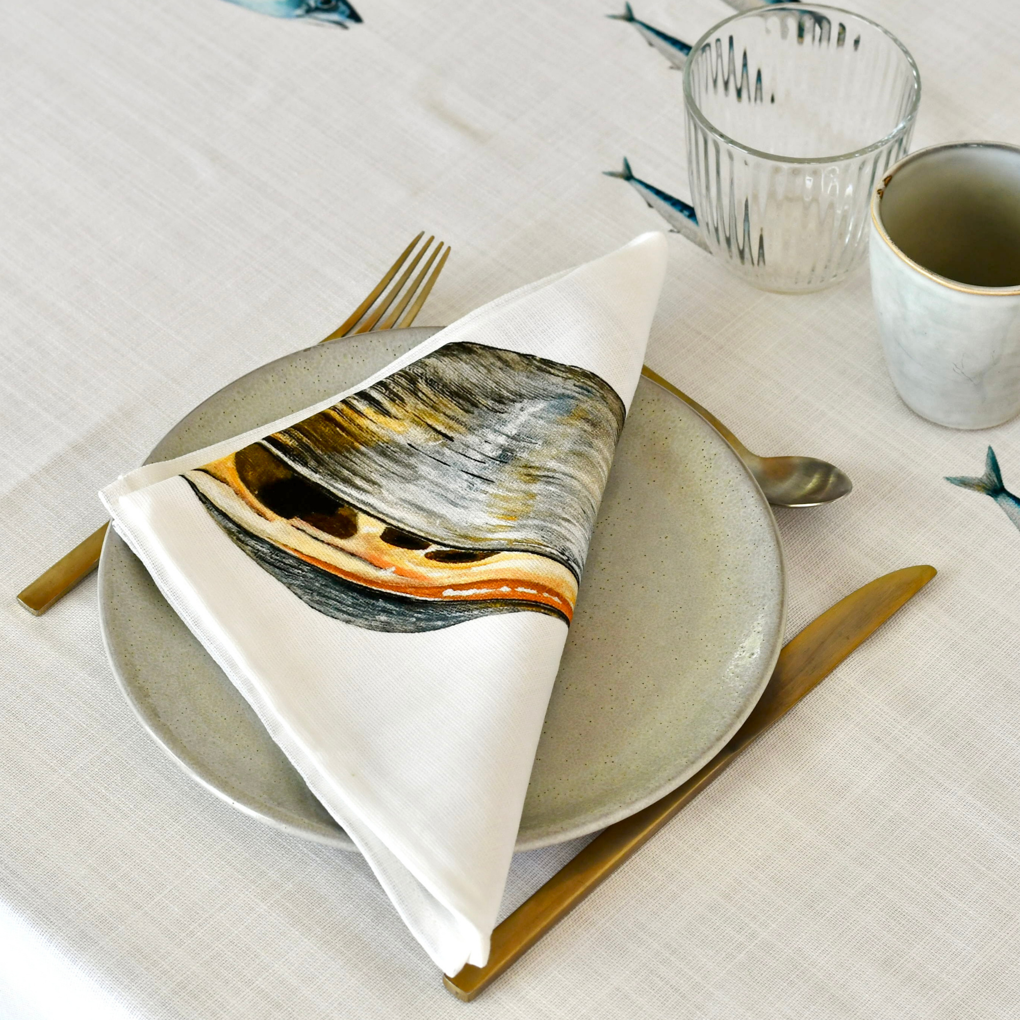 Serviette de table en coton : Palourde