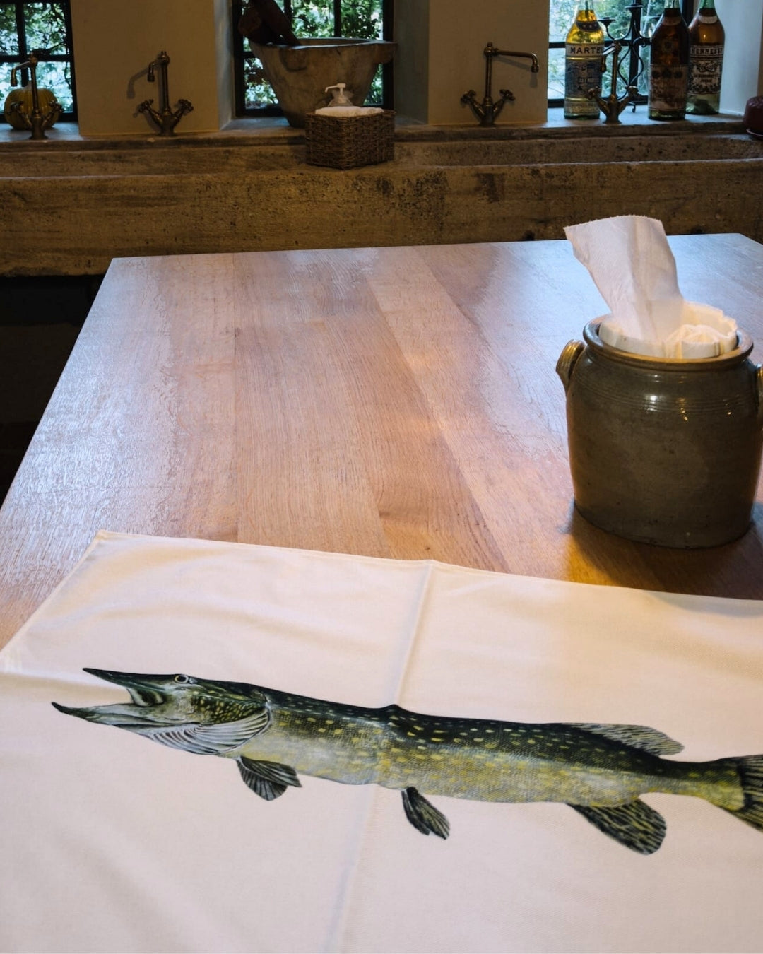 Torchon 100% coton : Le Brochet