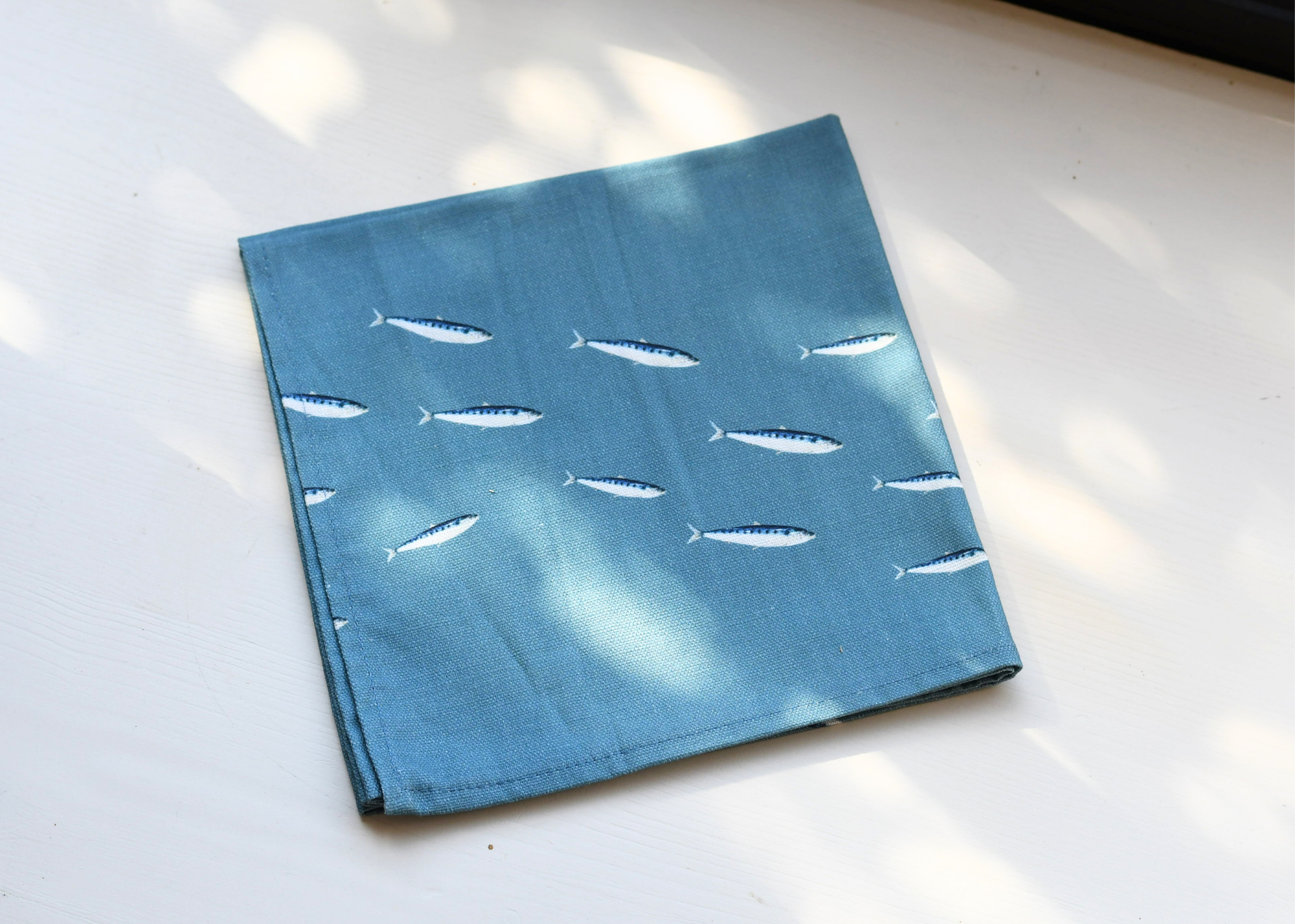 Pack de 4 serviettes de table : Le banc de Sardines