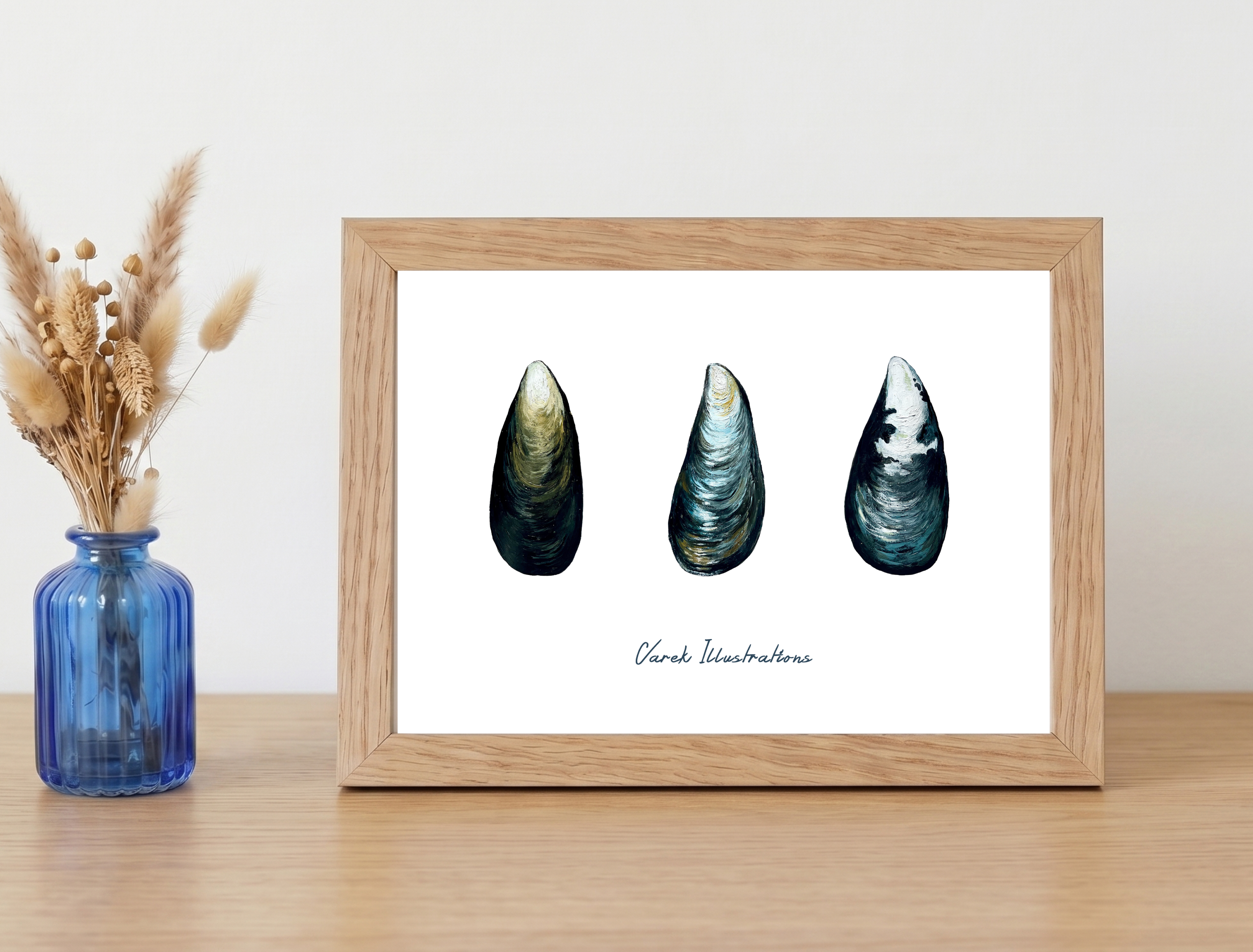 Affiche Les Moules : Petit format encadré (A10)