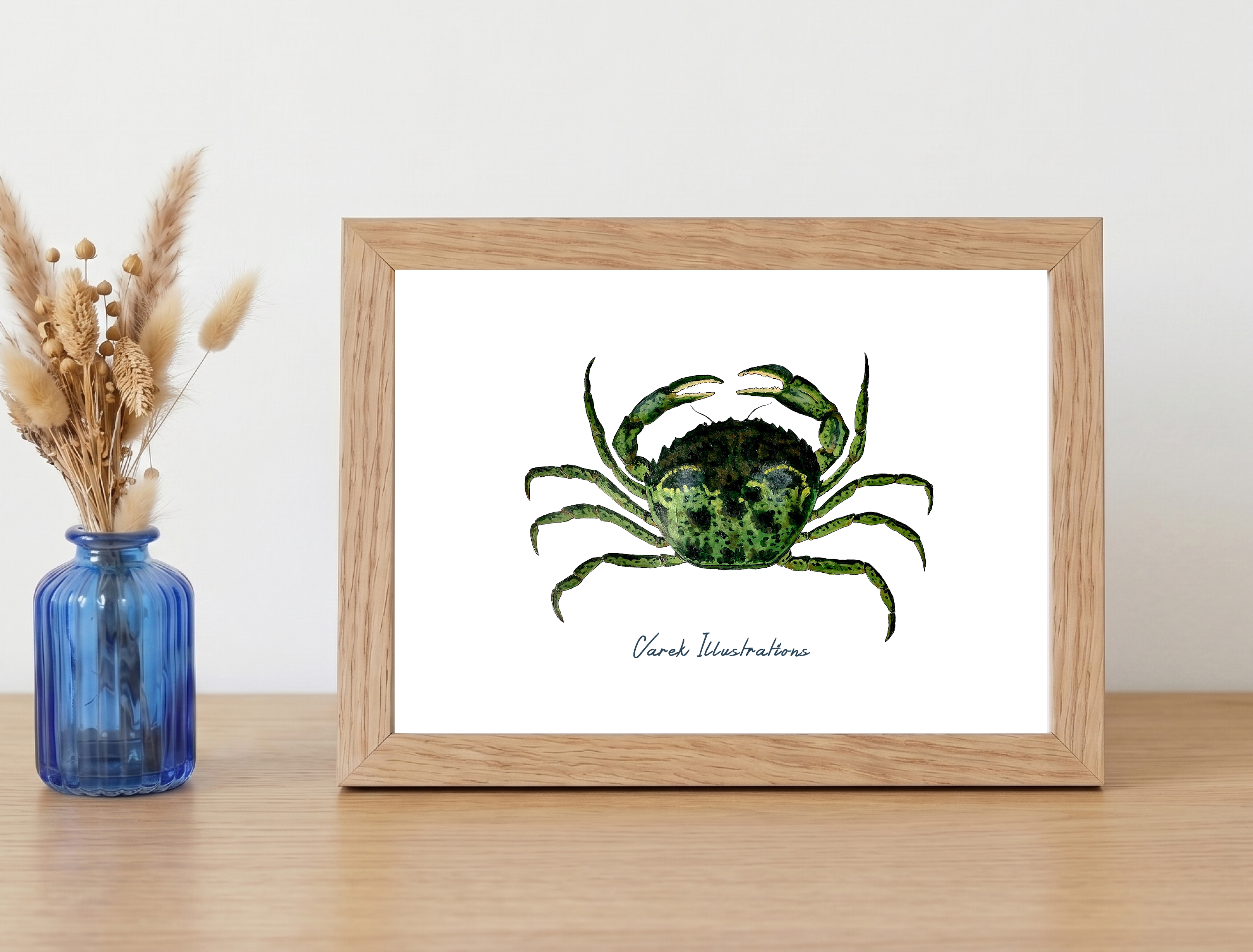 Affiche Le Crabe Vert: Petit format encadré (A10)