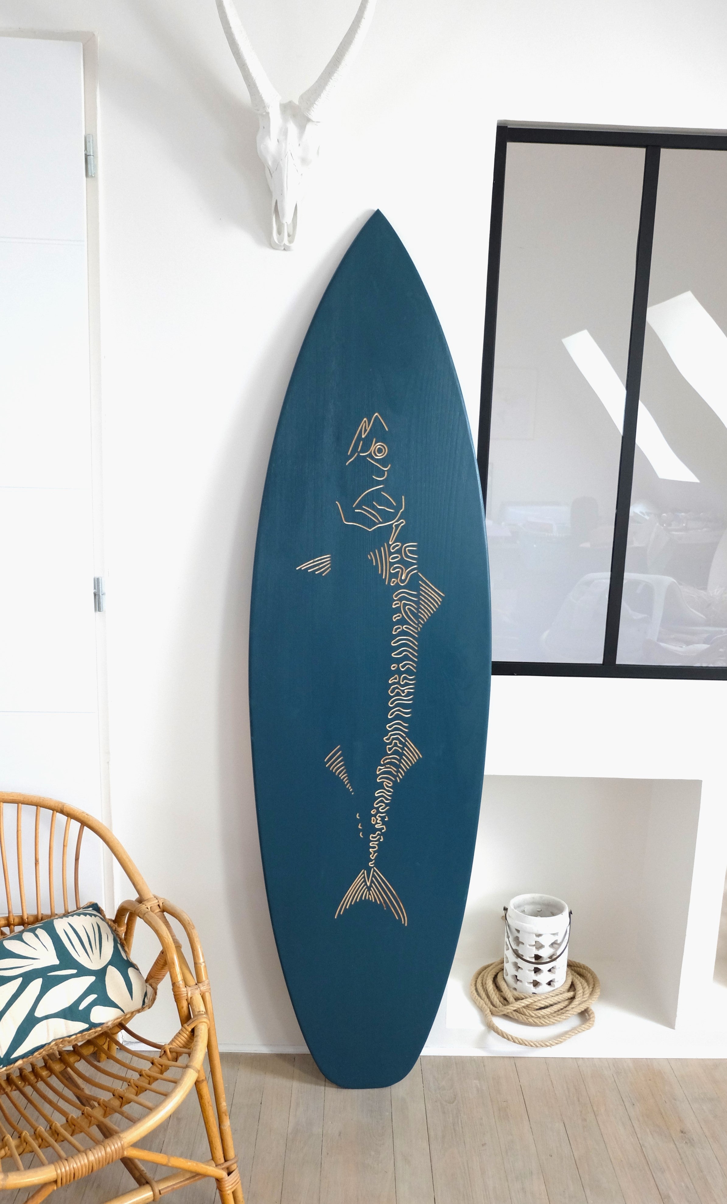 Planche de surf déco en bois : Le Maquereau