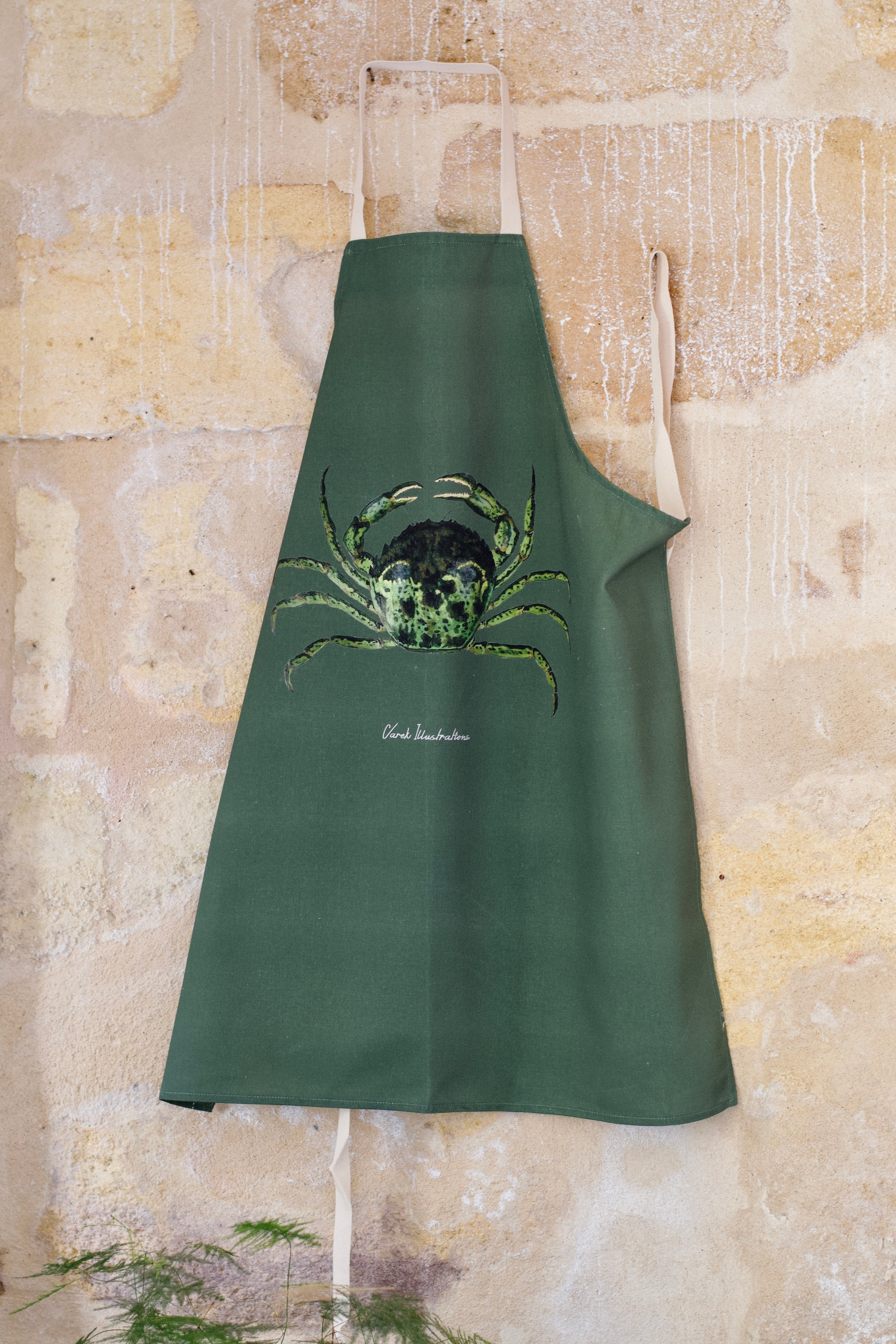 Tablier Vert Fougère 100% coton : Le Crabe Vert