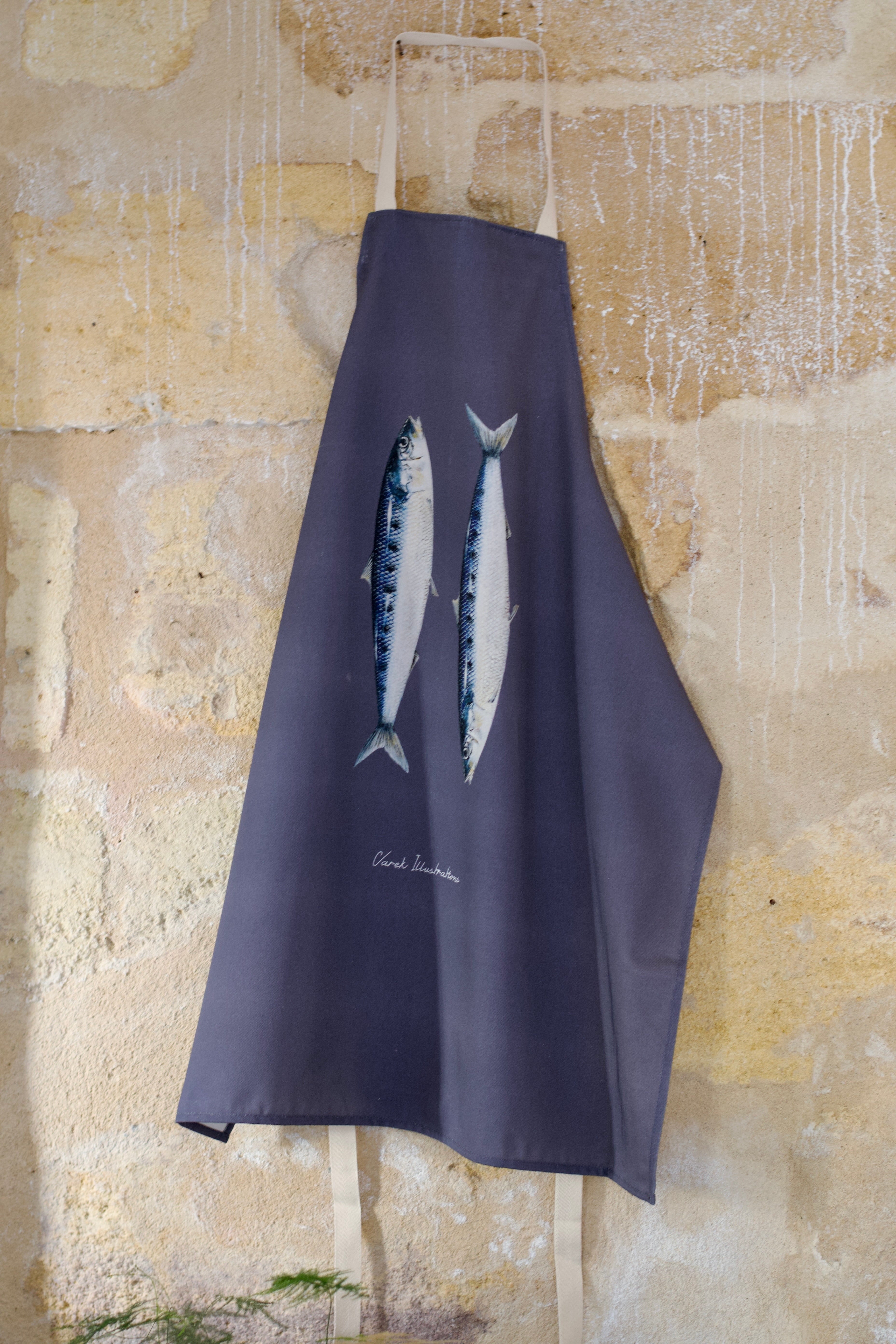Tablier Gris Pragues 100% coton : Les Sardines