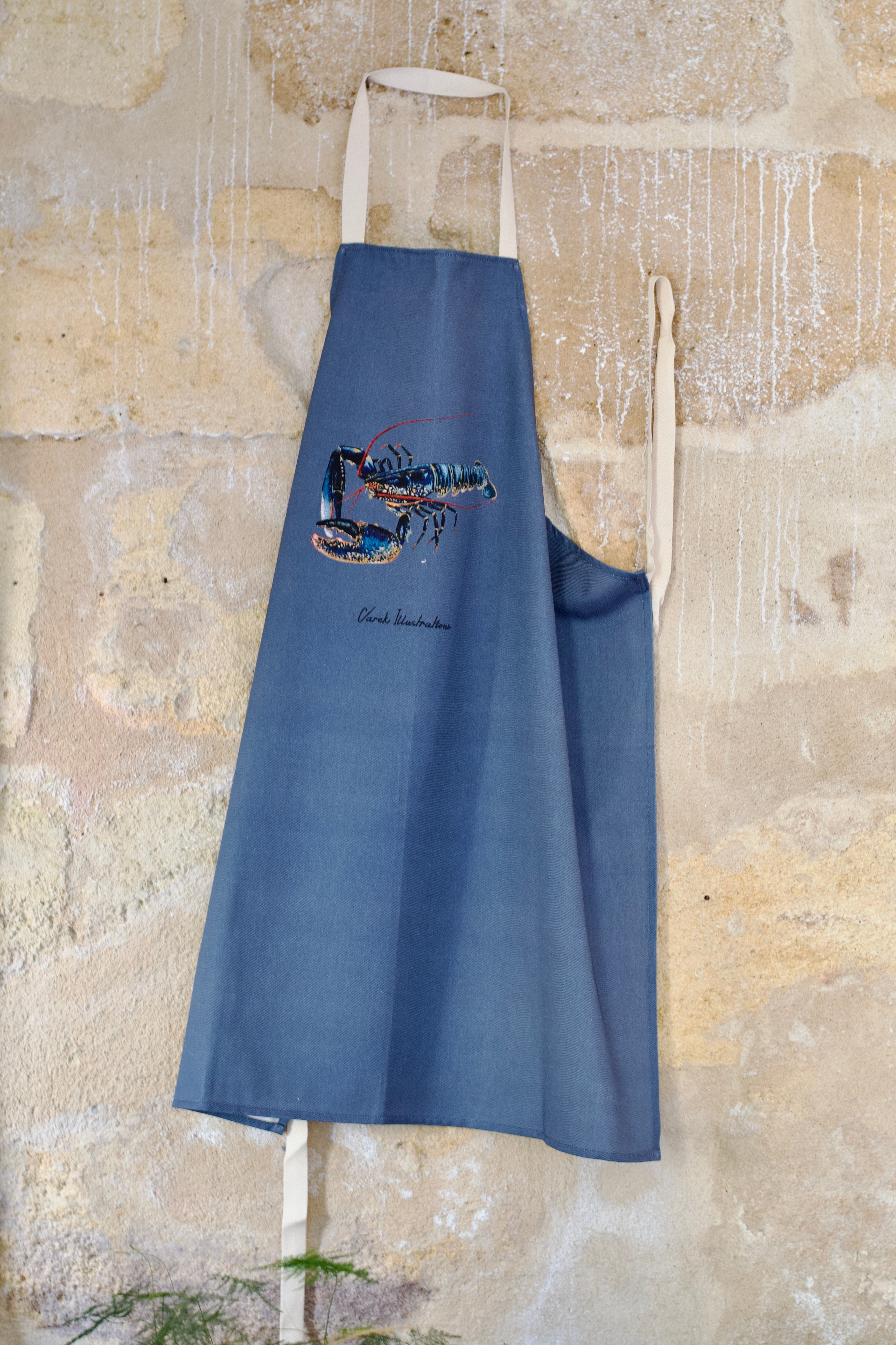 Tablier Bleu Profond 100% coton : Le Homard