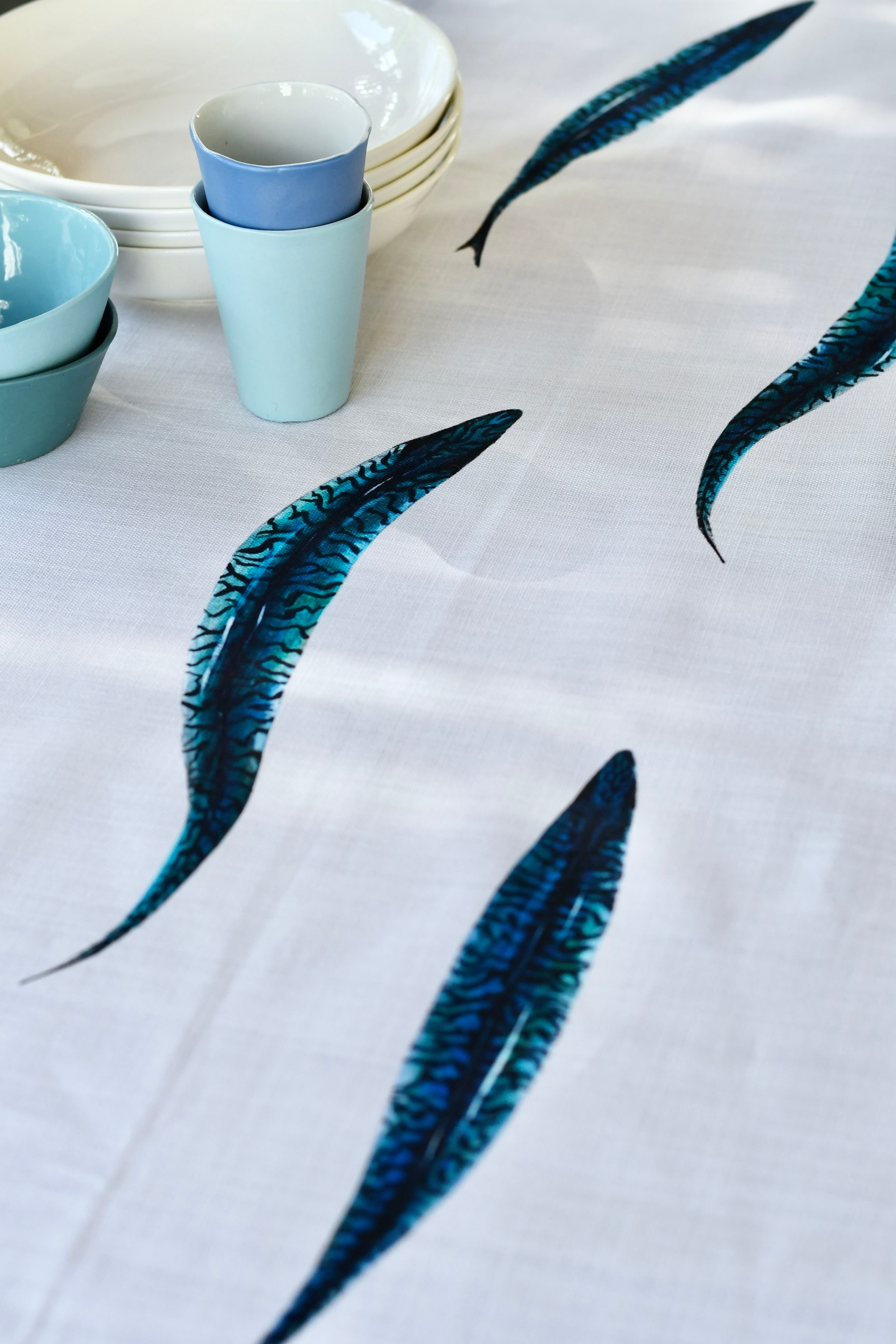 Chemin de table en coton : Les Maquereaux