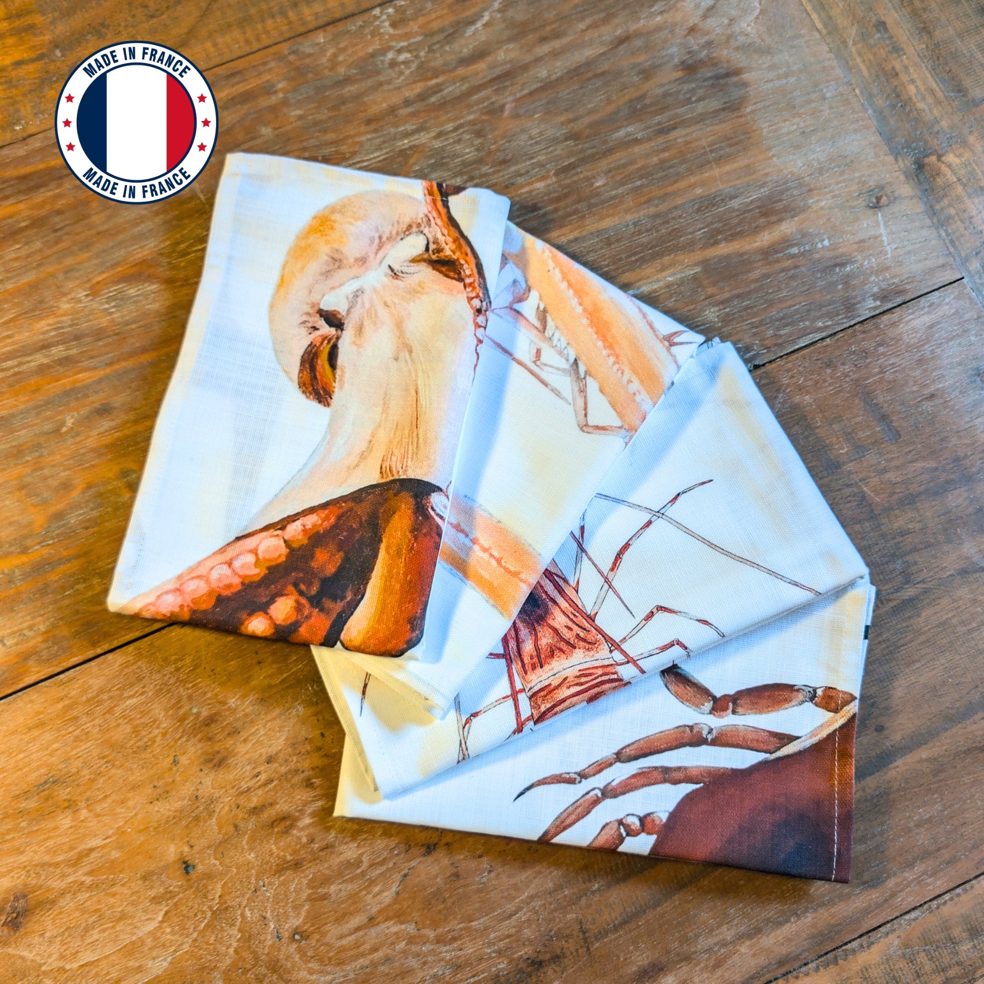 Pack de 4 serviettes de table : La Marée Rouge