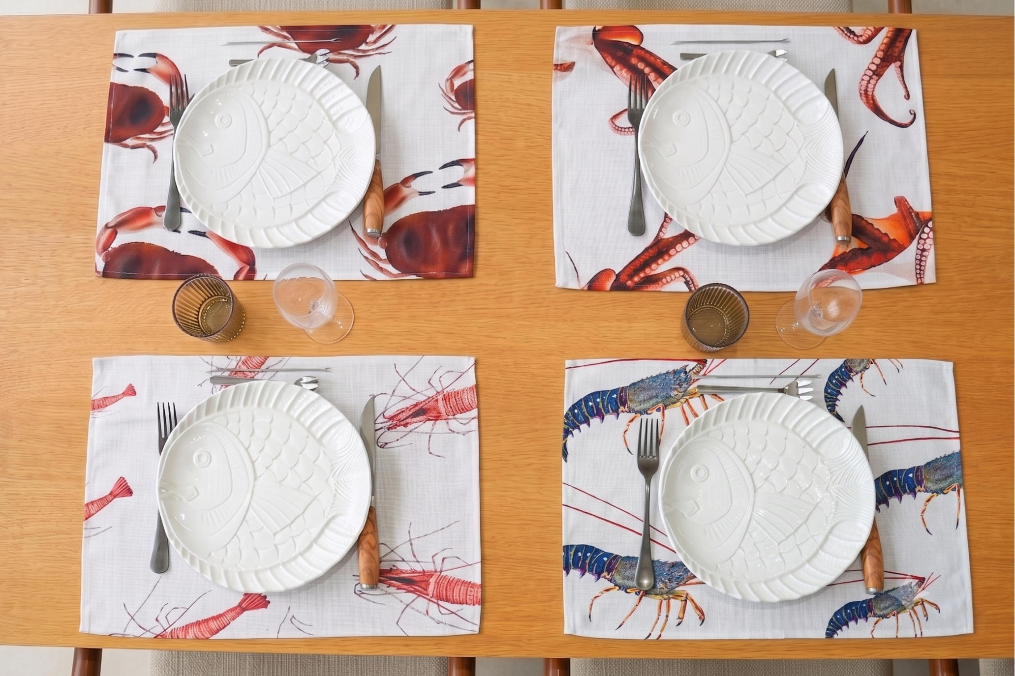 Pack de 4 sets de table : La Marée Rouge