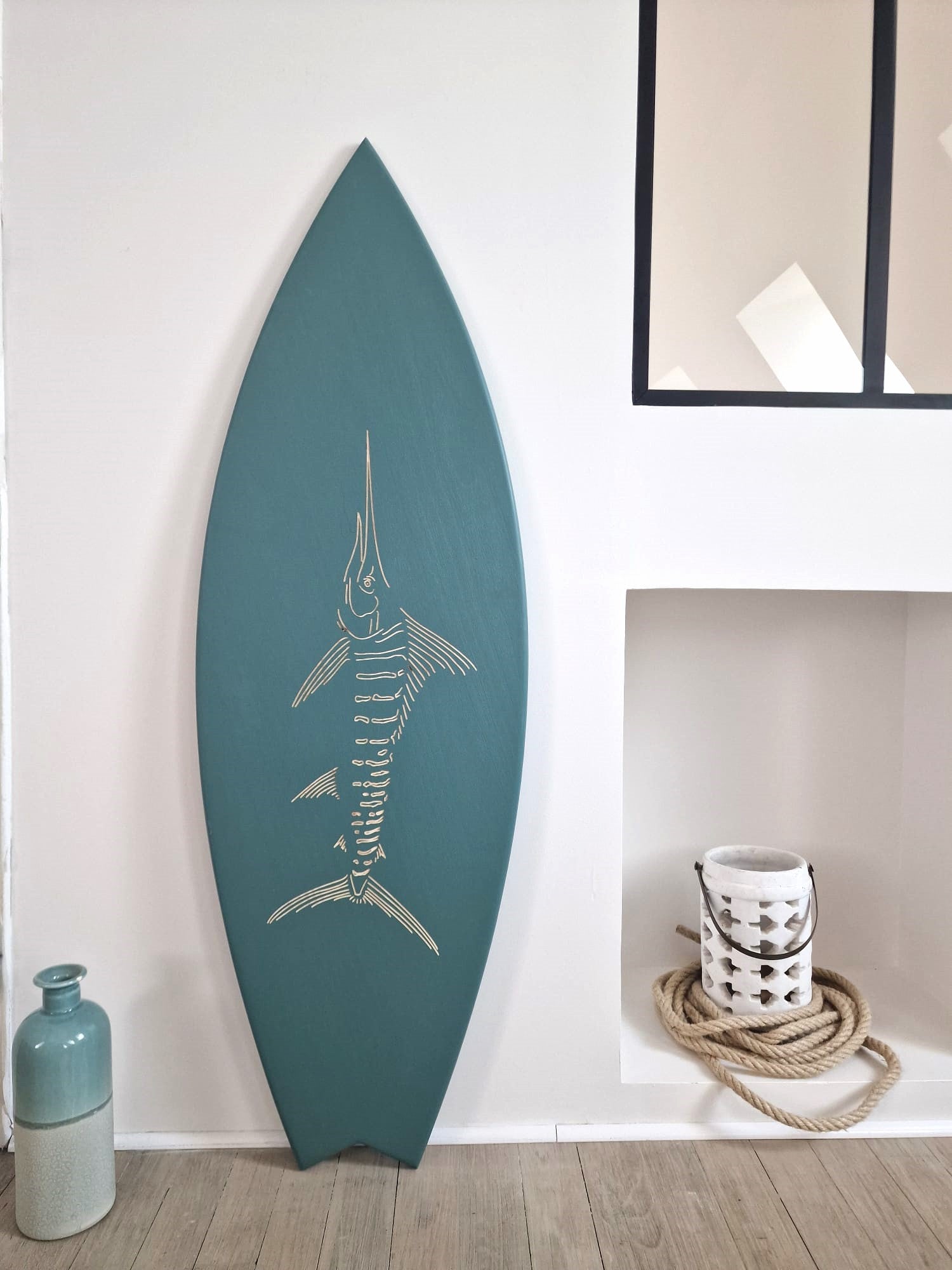 Planche de surf déco en bois : Le Marlin